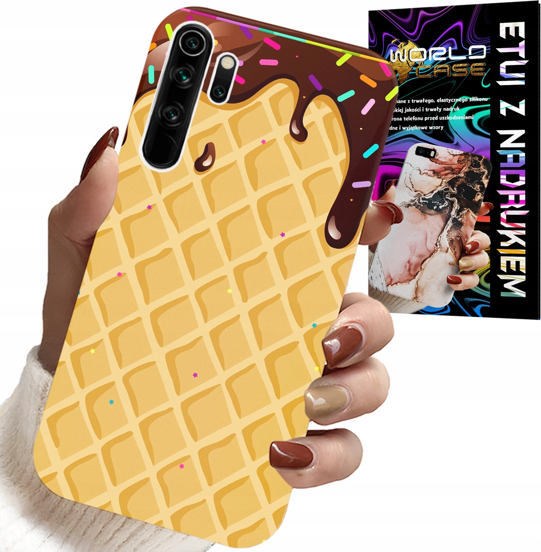 ETUI DO XIAOMI NOTE 8 - Z MOTYWEM WAFLA Z POLEWĄ CZEKOLADOWĄ