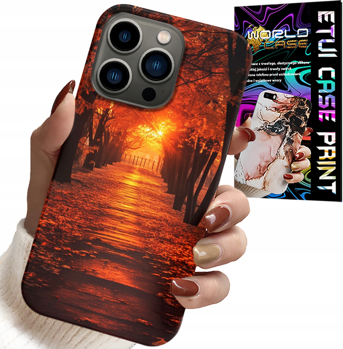 ETUI DO IPHONE 14 PRO - PARK, JESIEŃ, SPADAJĄCE LIŚCIE, PLECKI