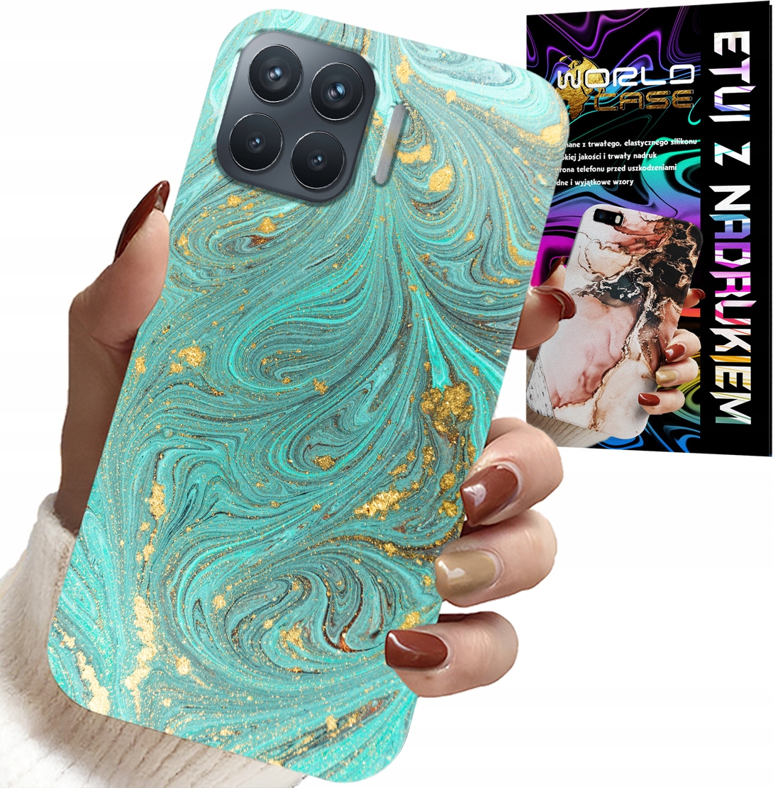 ETUI DO OPPO RENO 4 LITE - MARMURKOWE WZORY + SZKŁO HARTOWANE