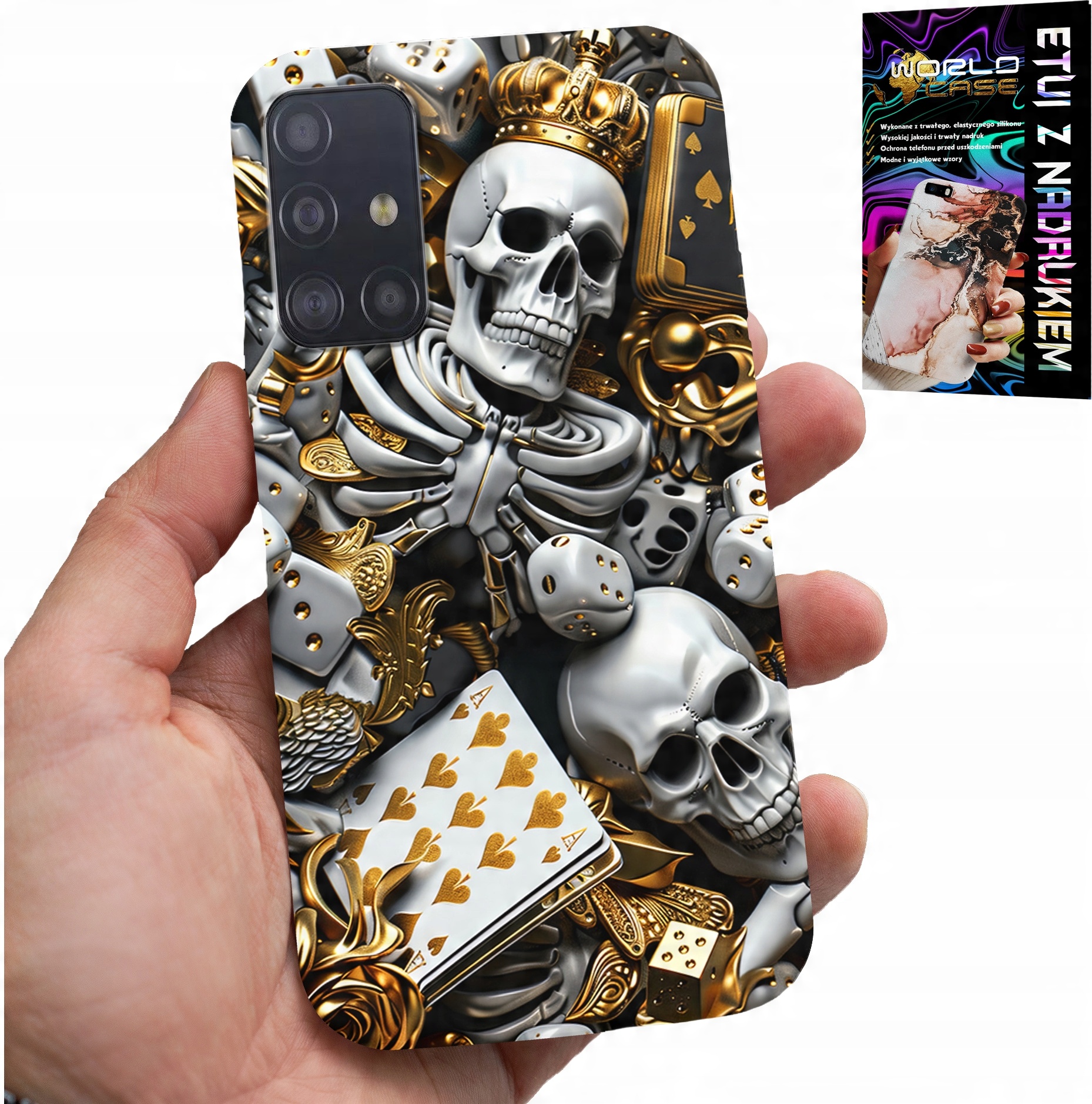 ETUI DO SAMSUNG GALAXY A51 - KRÓL POKER KOŚCI AS WZORY DLA MĘŻCZYZN