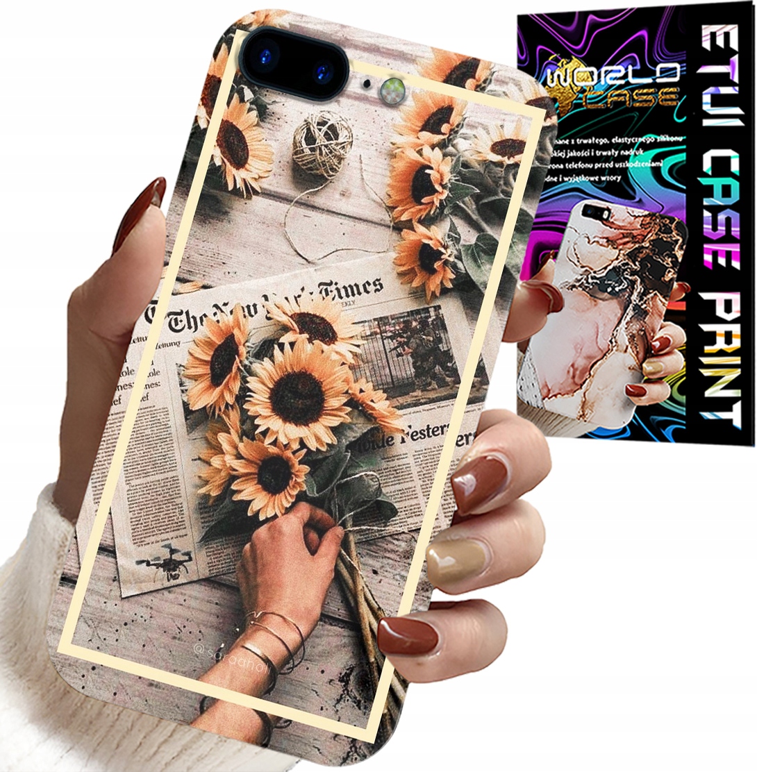 ETUI DO IPHONE ( 7 PLUS ) - KWIATISTY WZÓR SŁONECZNIK SŁONECZNIKI