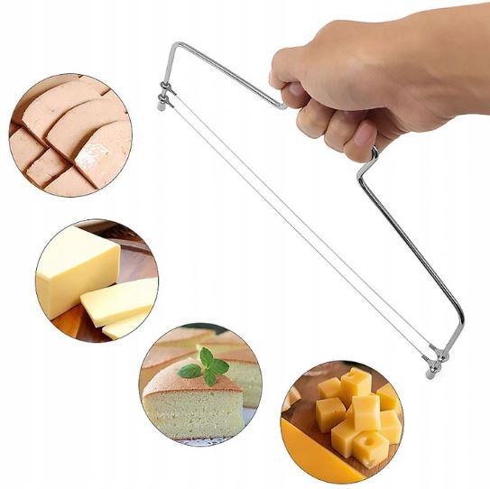NÓŻ STRUNOWY do Cięcia Krojenia Biszkoptu Ciasta Tortu 33cm 2 Struny tort