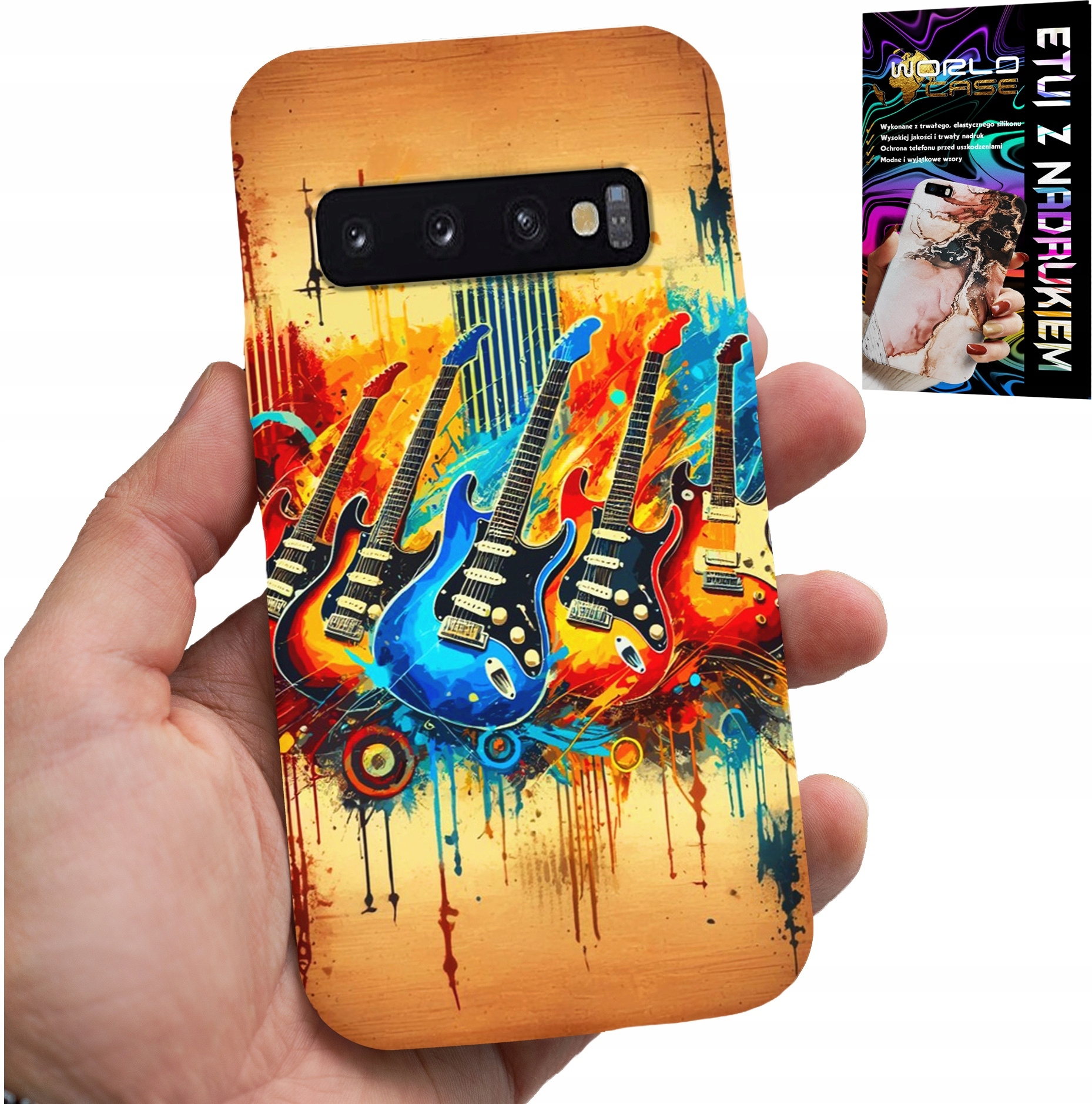 ETUI DO SAMSUNG GALAXY S10 - GITARA ELEKTRYCZNA, ROCK AND ROLL, METAL