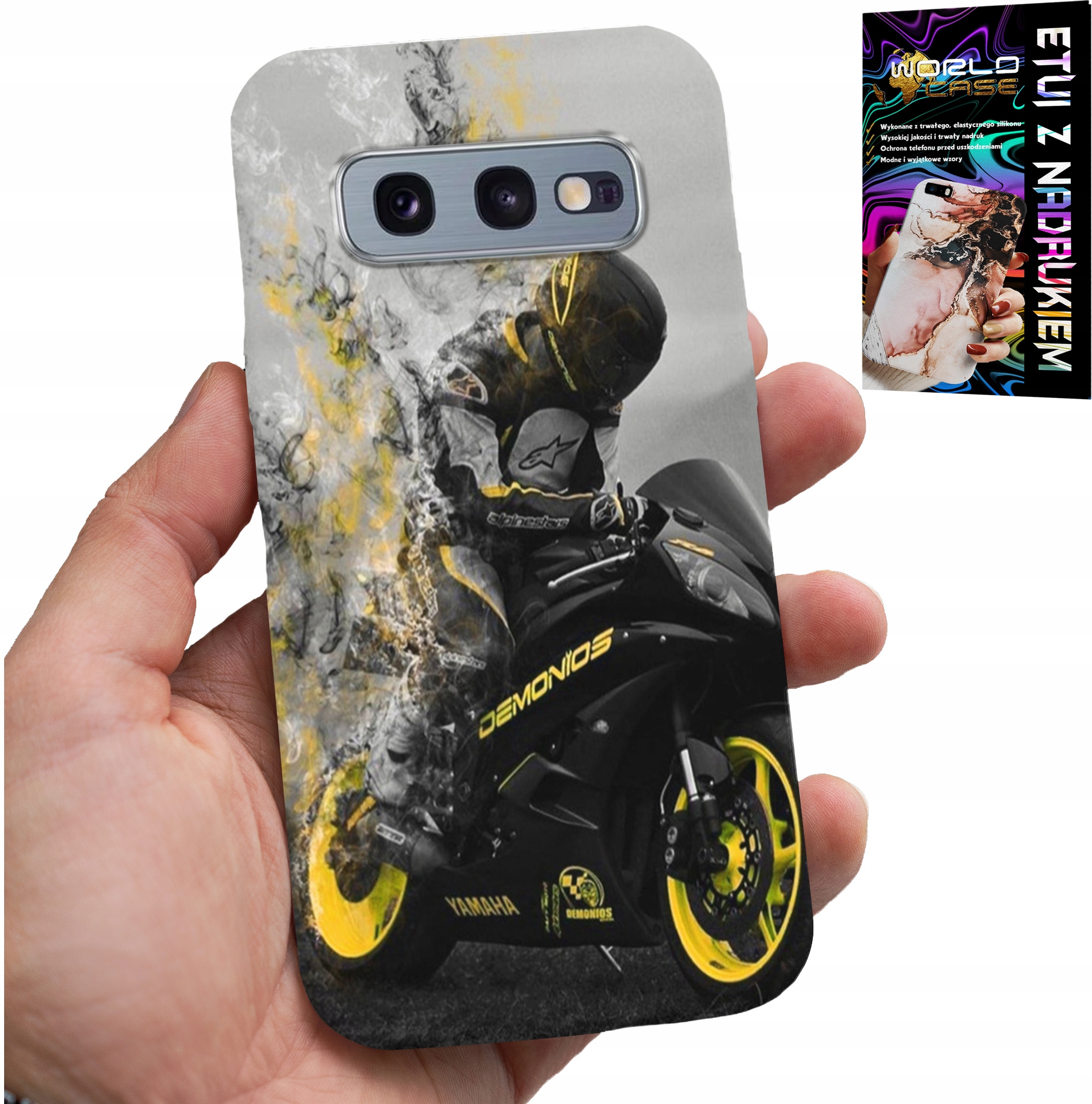 ETUI DO SAMSUNG GALAXY S10E - MOTOR MOTOCYKLE FAN WIELE WZORÓW PLECKÓW