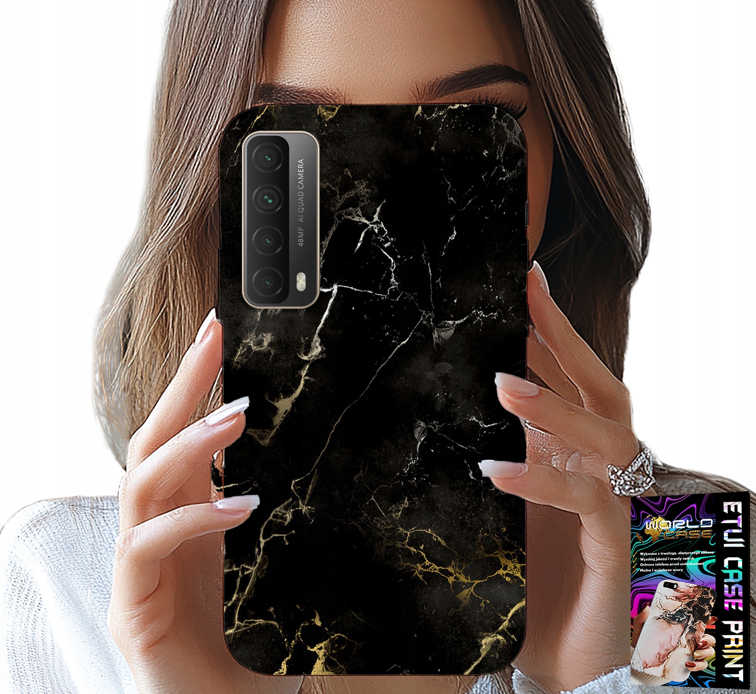 ETUI DO HUAWEI P SMART 2021 - KAMIENNE ELEGANCKIE WZORY FUTERAŁ CASE