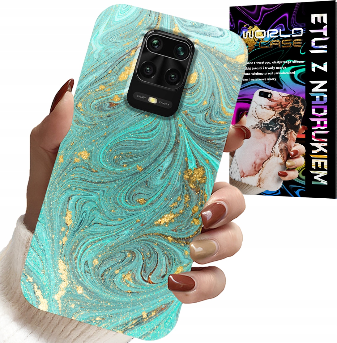 ETUI DO XIAOMI NOTE 9 PRO / 9S - MARMURKOWE WZORY + SZKŁO HARTOWANE
