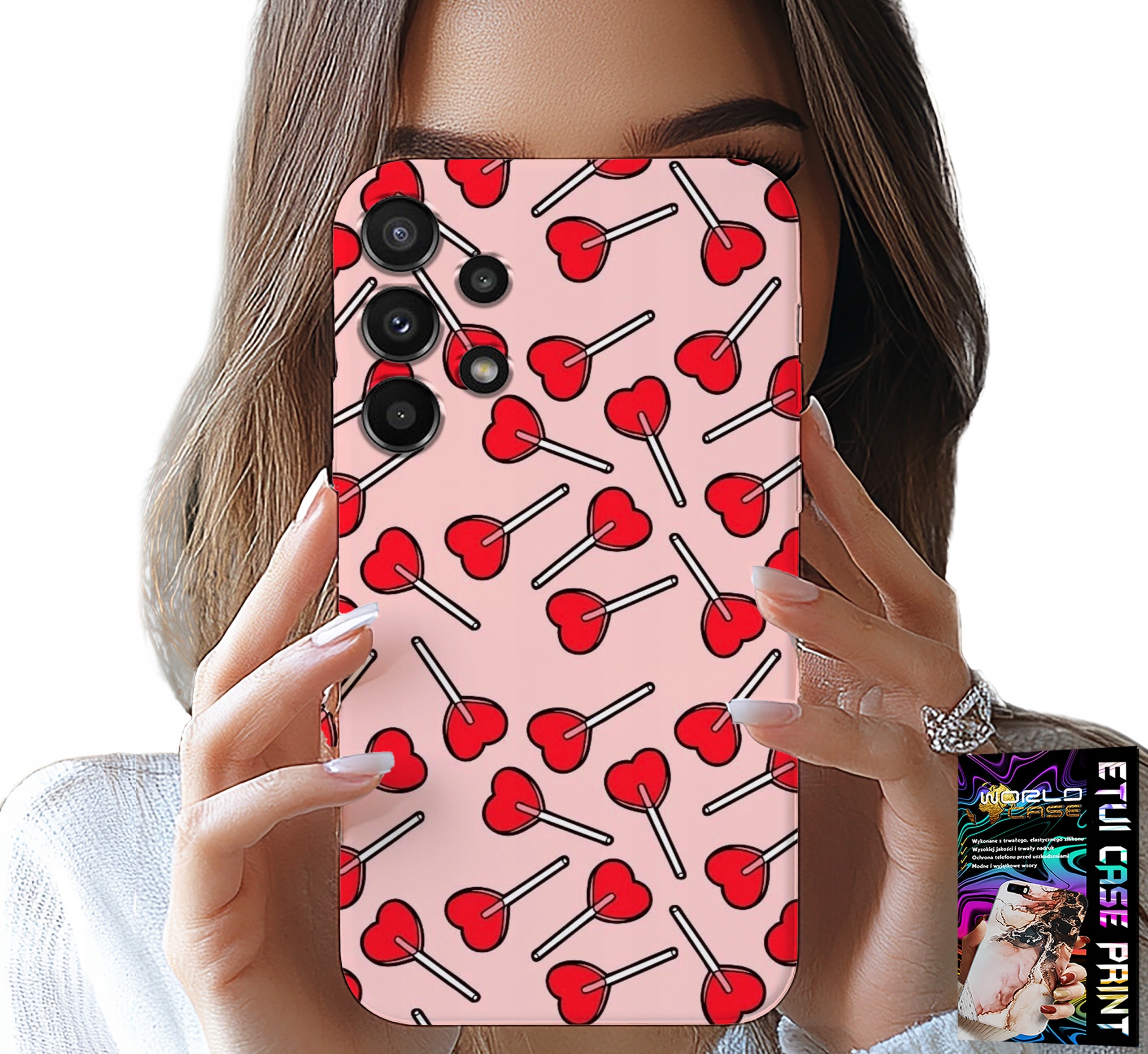 ETUI DO SAMSUNG GALAXY A32 5G - KOBIECE, MODNE WZORY LIZAKI W SERCA CASE