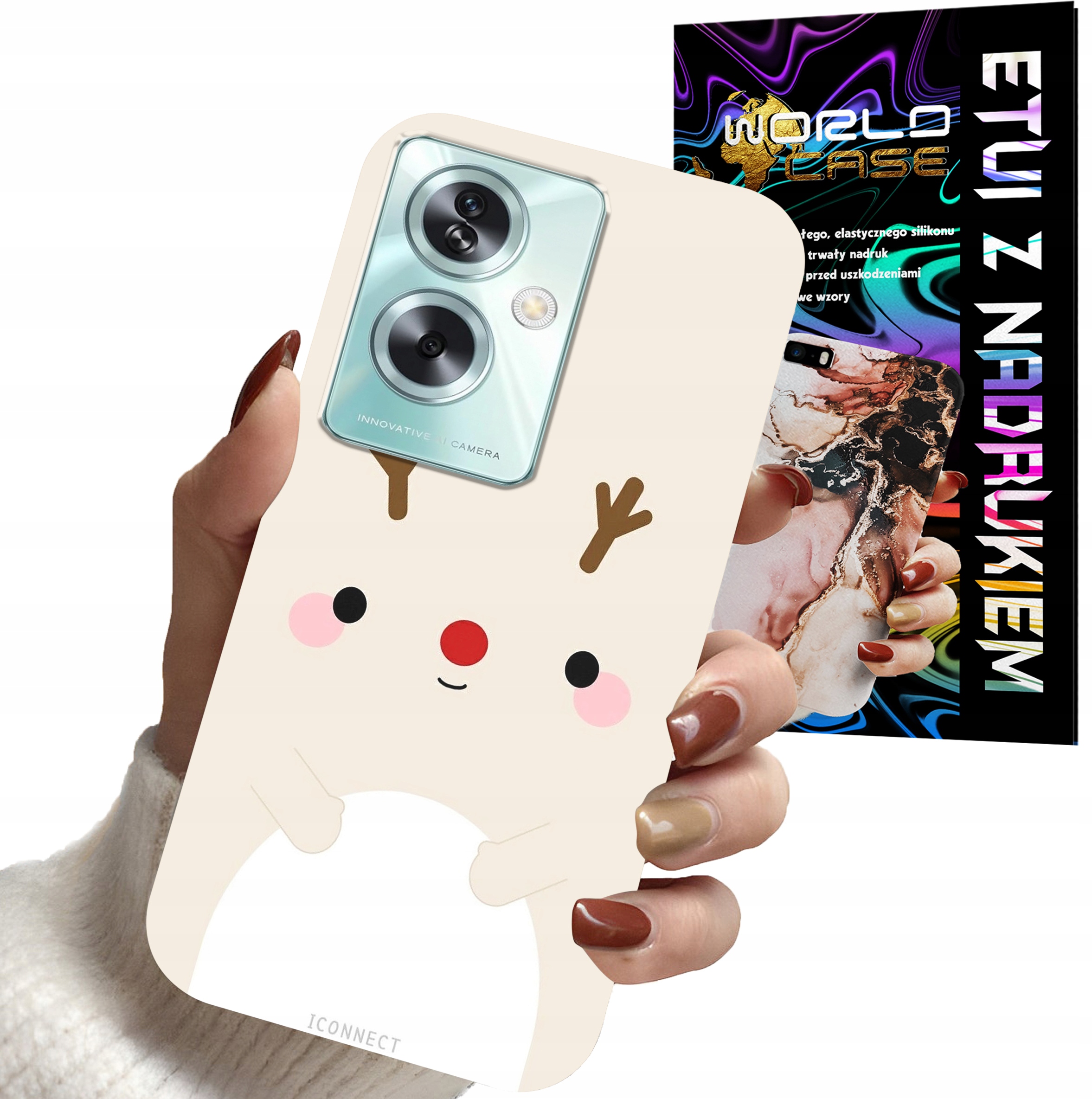 ETUI CASE DO OPPO A79 5G - ŚWIĄTECZNE WZORY RENIFER MIKOŁAJ ŚWIĘTA