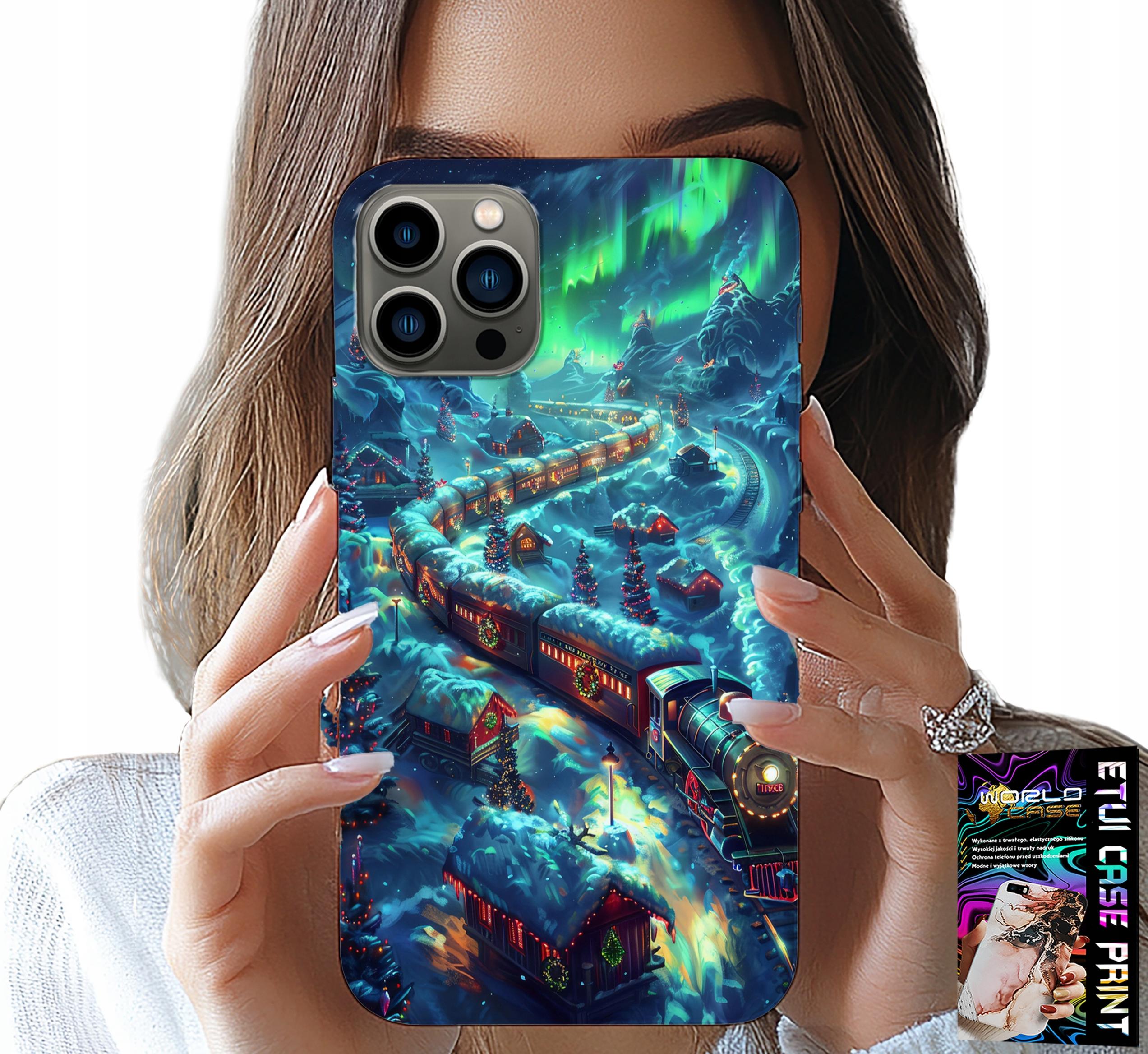 ETUI DO IPHONE 12 PRO - POCIĄG, EKSPRES ŚWIĄTECZNY WZORY + SZKŁO