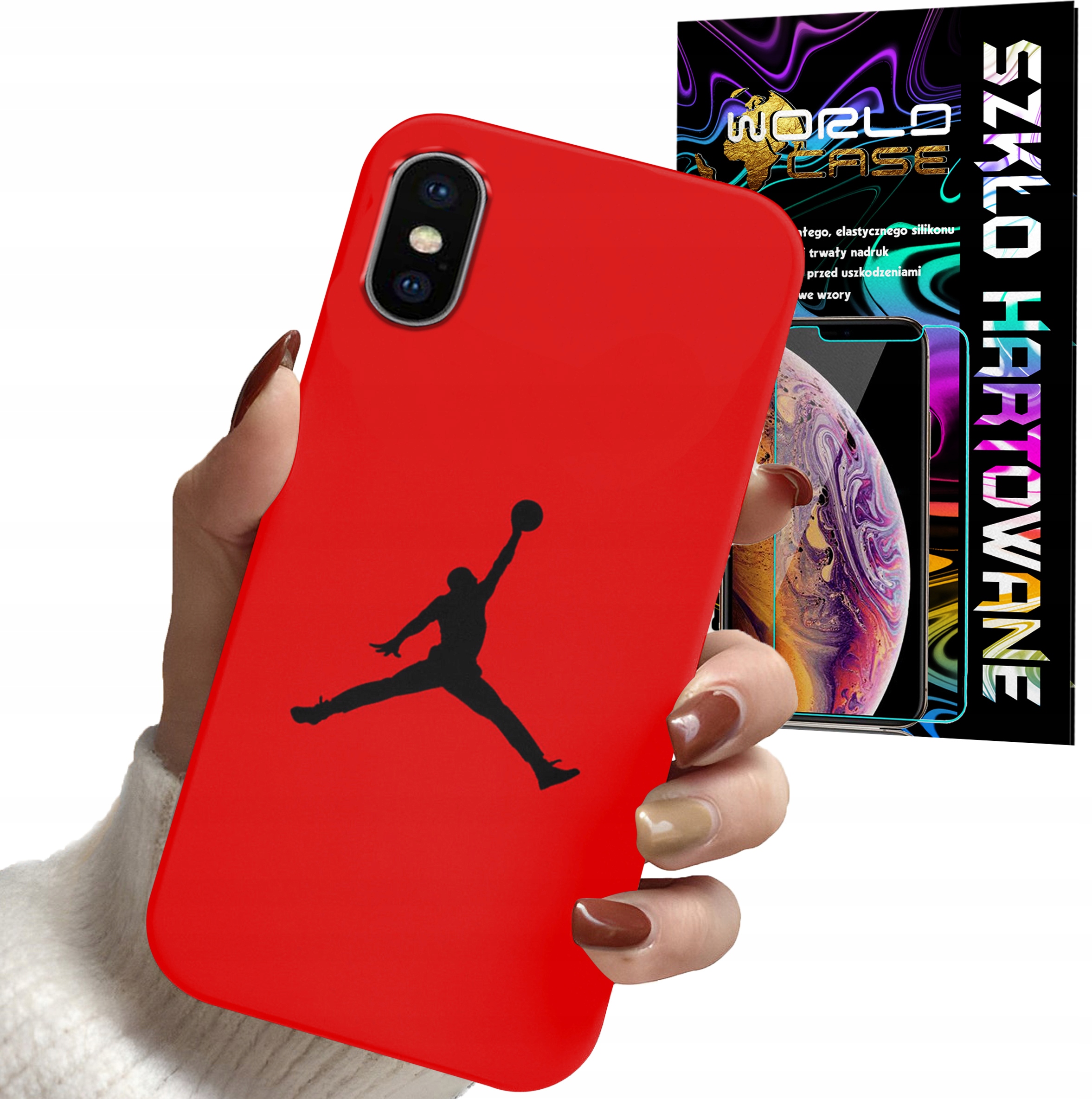 ETUI CASE DO IPHONE X XS - KOSZYKÓWKA WZORY DLA FANÓW NBA + SZKŁO