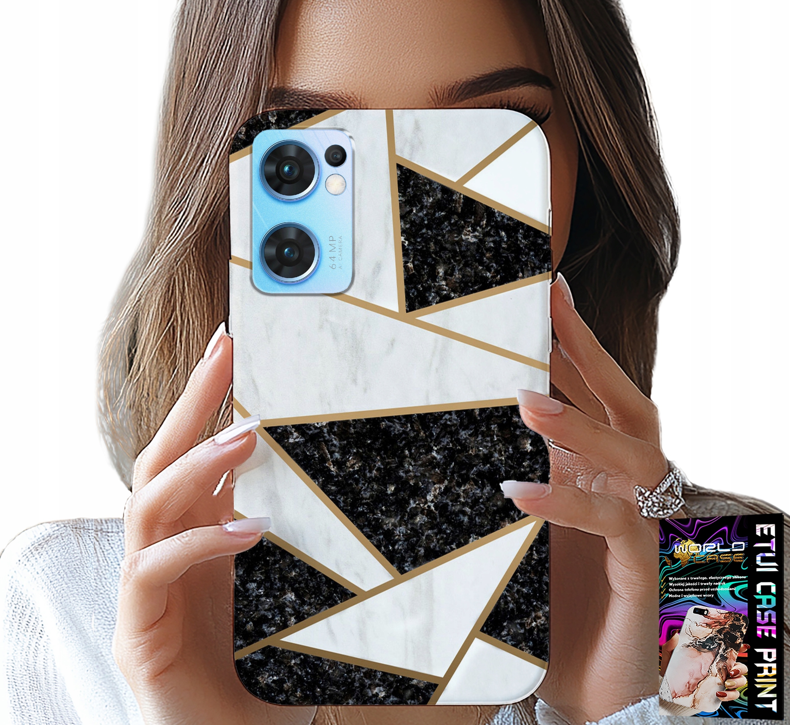 ETUI DO OPPO RENO7 5G - ELEGANCKIE MODNE WZORY CASE + SZKŁO