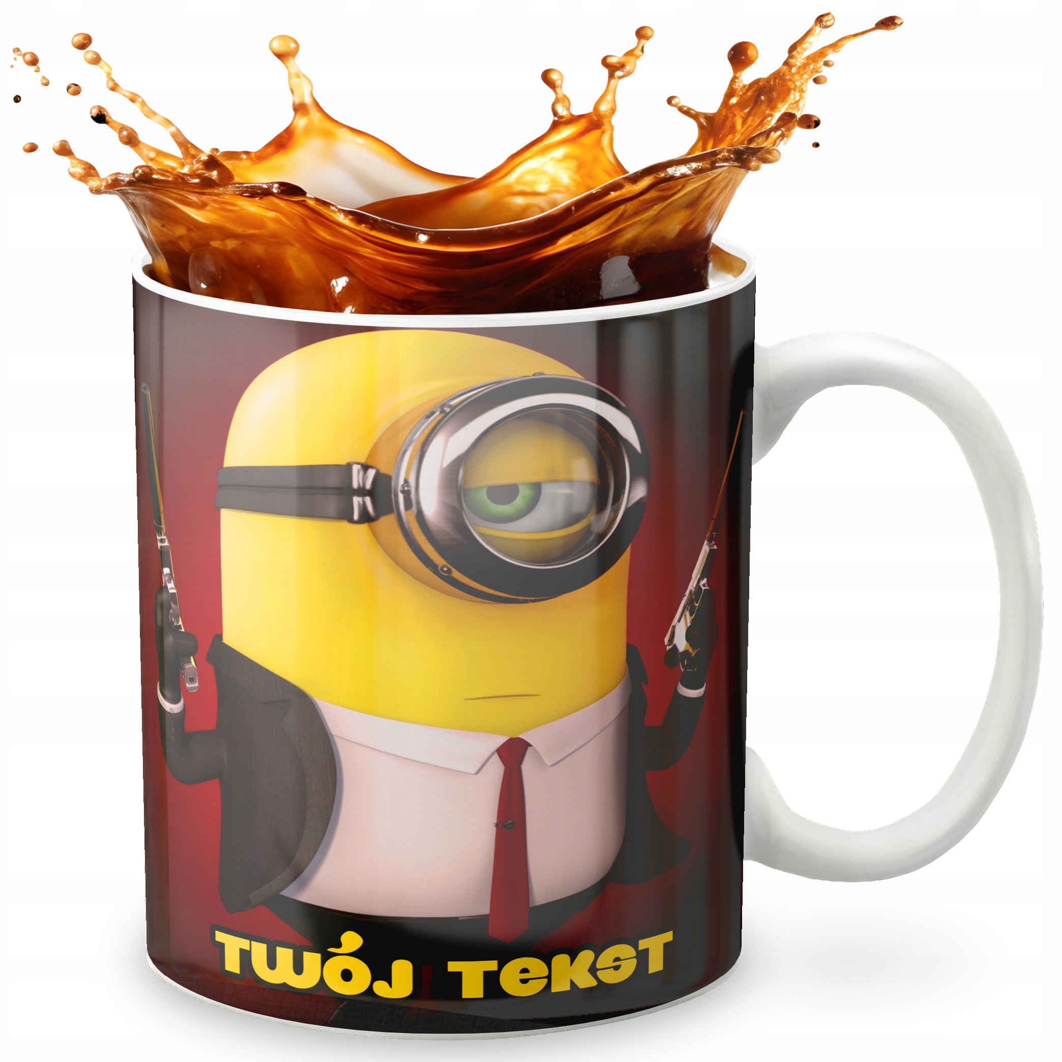 KUBEK 330ml GRAFIKA PREZENT ŚWIĘTA WZÓR - BAJKA MINIONKI + IMIĘ