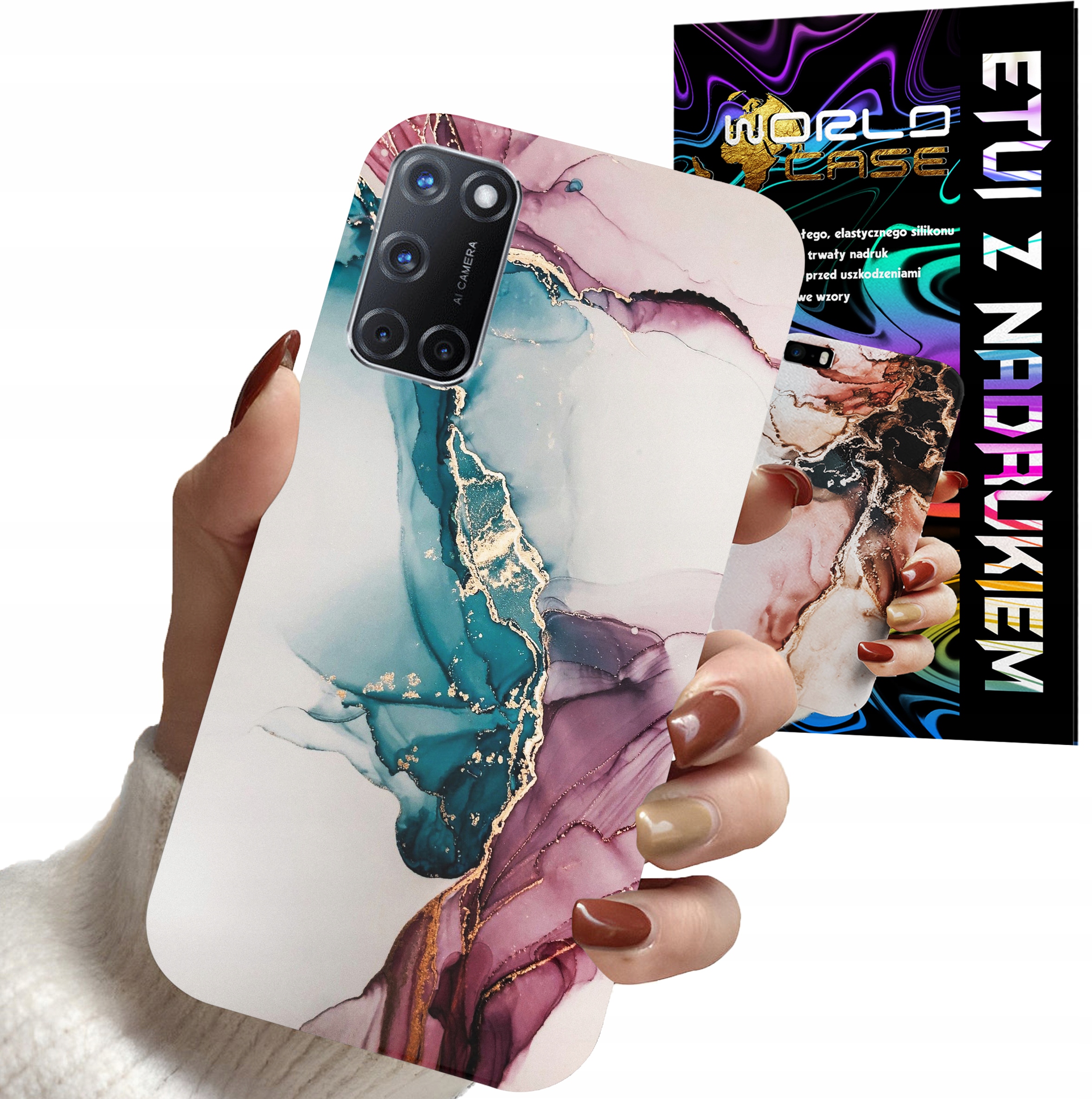 ETUI CASE DO OPPO A52 - MARMUR WZORY DLA KOBIET PLECKI OBUDOWA