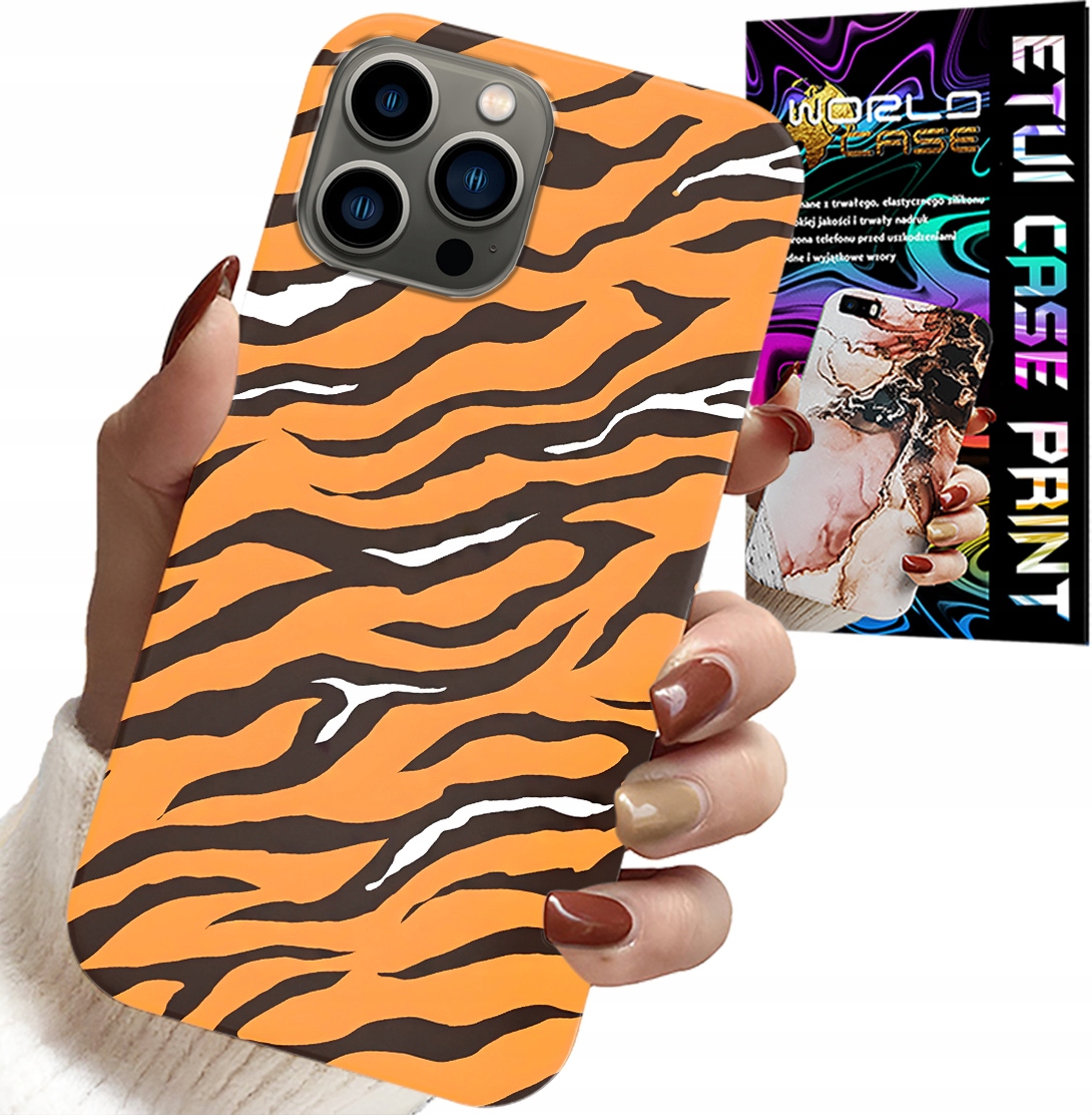 ETUI DO IPHONE 12 PRO MAX - PLECKI W TYGRYSIE PASKI POKROWIEC +SZKŁO