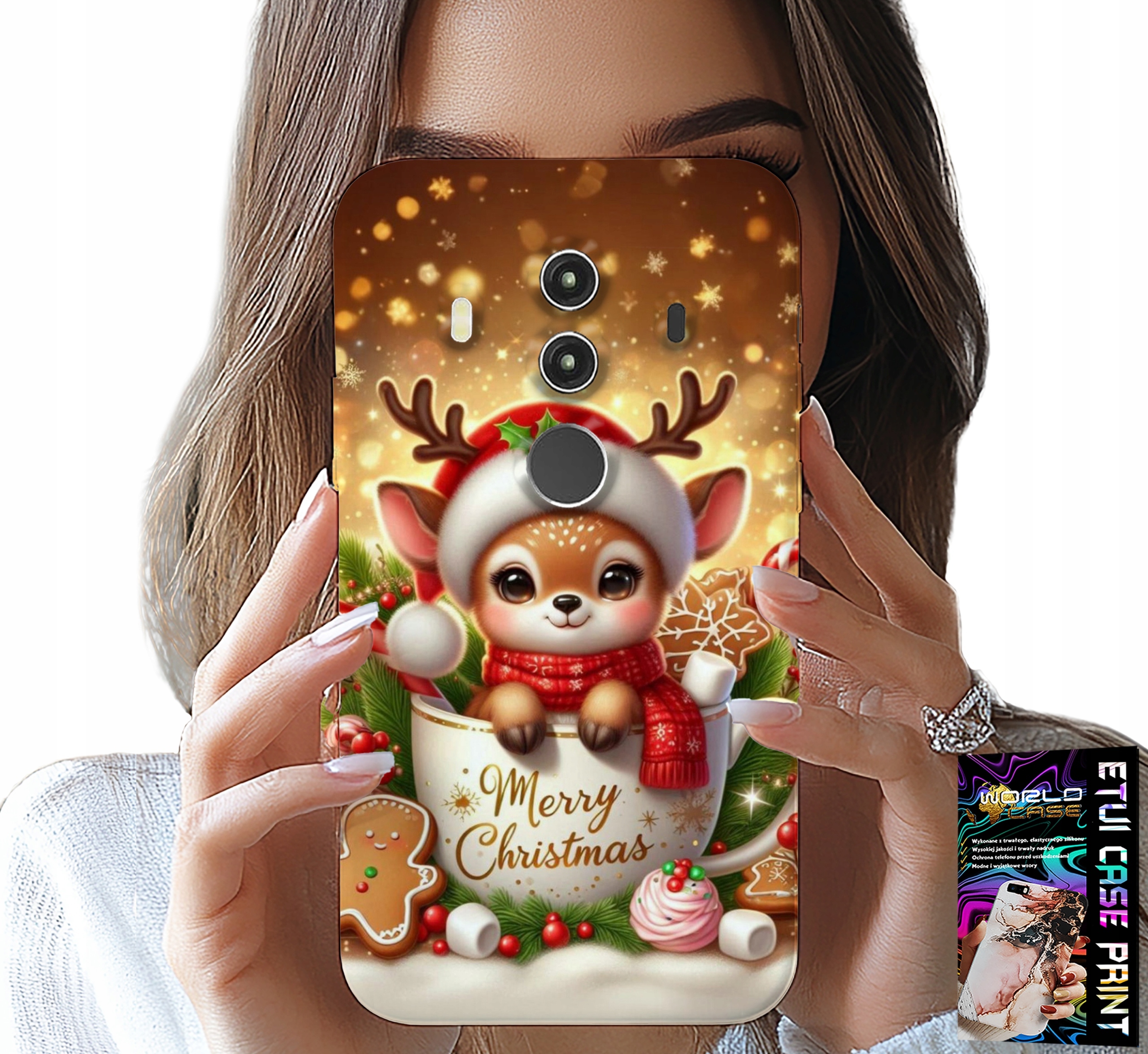 ETUI DO HUAWEI MATE 10 PRO - RENIFEREK SŁODKI RENIFER ŚWIĄTECZNE WZÓR