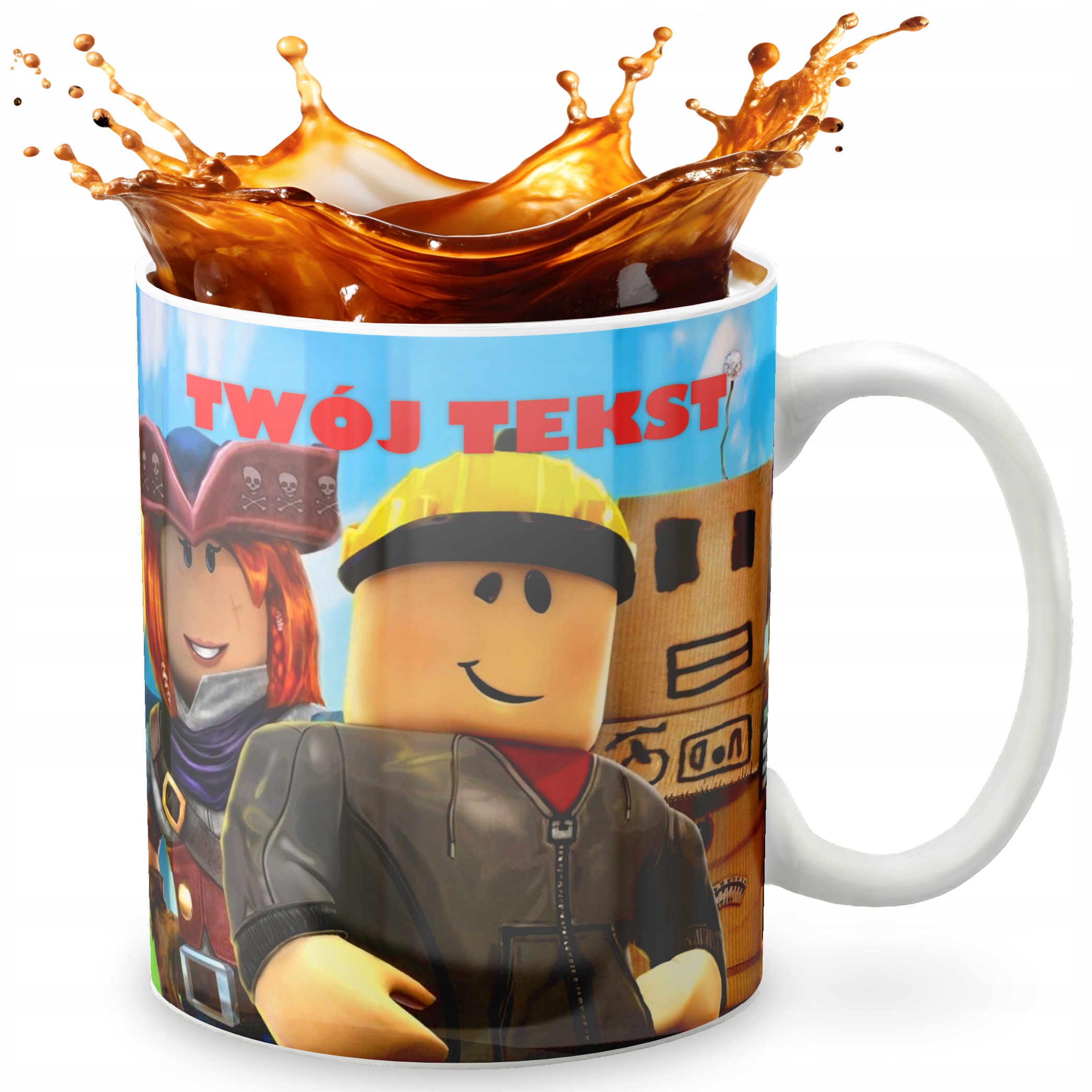 KUBEK 330ml GRAFIKA PREZENT ŚWIĘTA WZÓR - GRA ROBLOX + IMIĘ