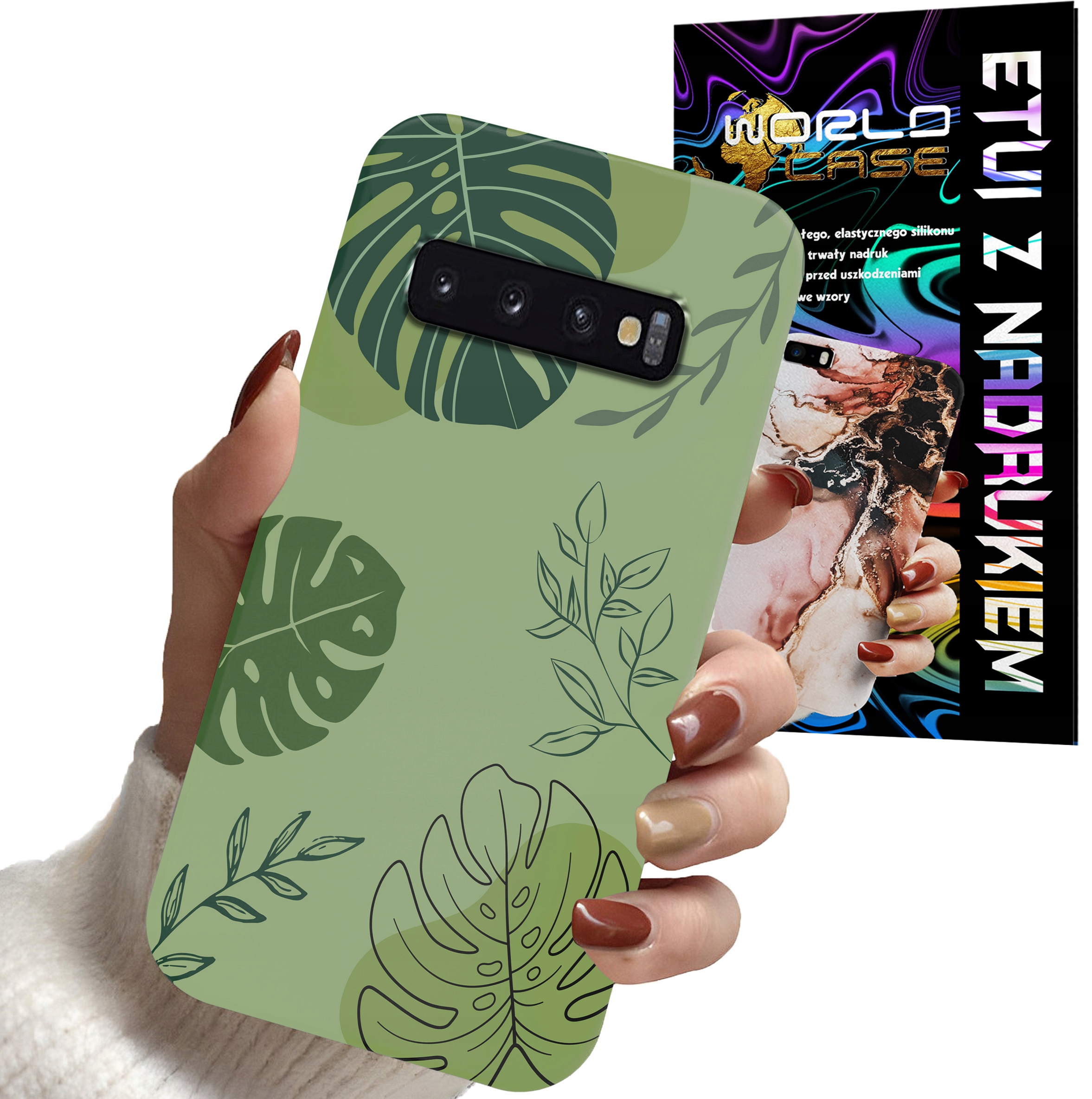 ETUI CASE DO SAMSUNG S10 - LIŚCIE WZORY DLA KOBIET KWIATY RÓŻE