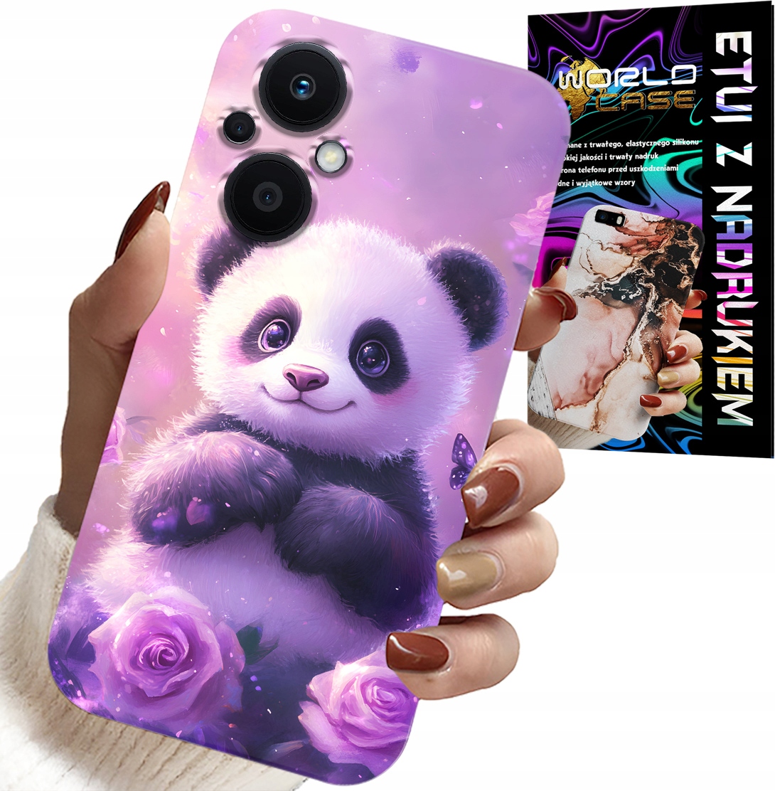 ETUI DO OPPO RENO8 LITE 5G - SŁODKA PANDA WZORY DLA DZIECI + SZKŁO