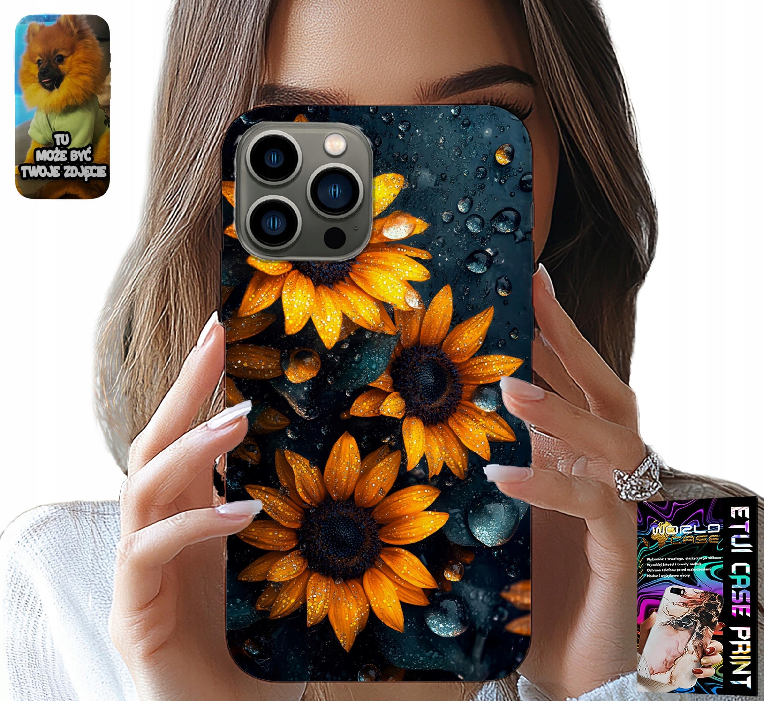 ETUI DO IPHONE 13 PRO - SŁONECZNIKI, SŁONECZNIK, KWIECISTE WZORY