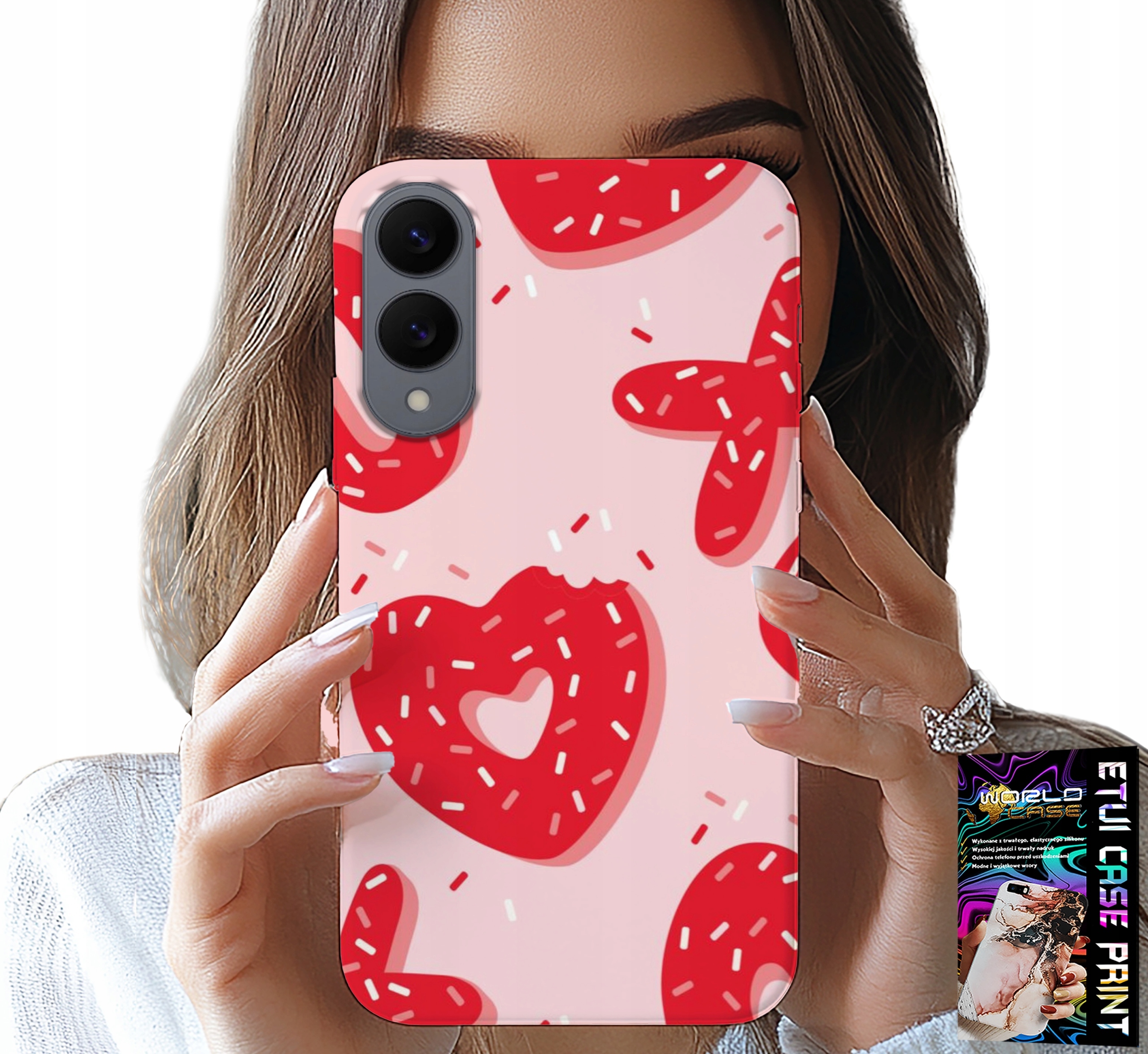 ETUI DO SAMSUNG GALAXY S25 EDGE - KOBIECE, MODNE WZORY XOXO SERCE + SZKŁO