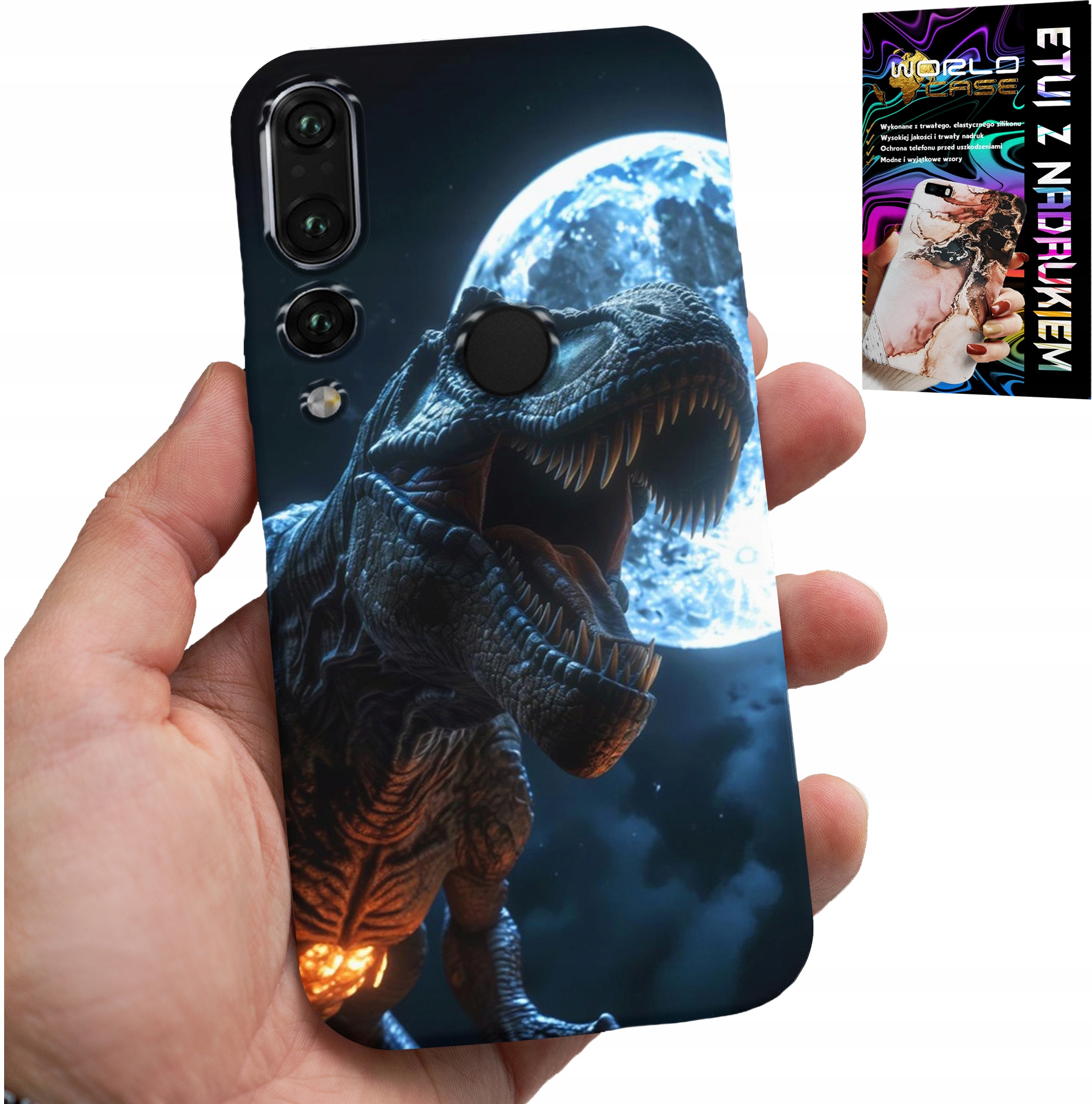ETUI DO HUAWEI P20 PRO - DINO DINOZAUR TYRANOZAUR POKROWIEC CASE