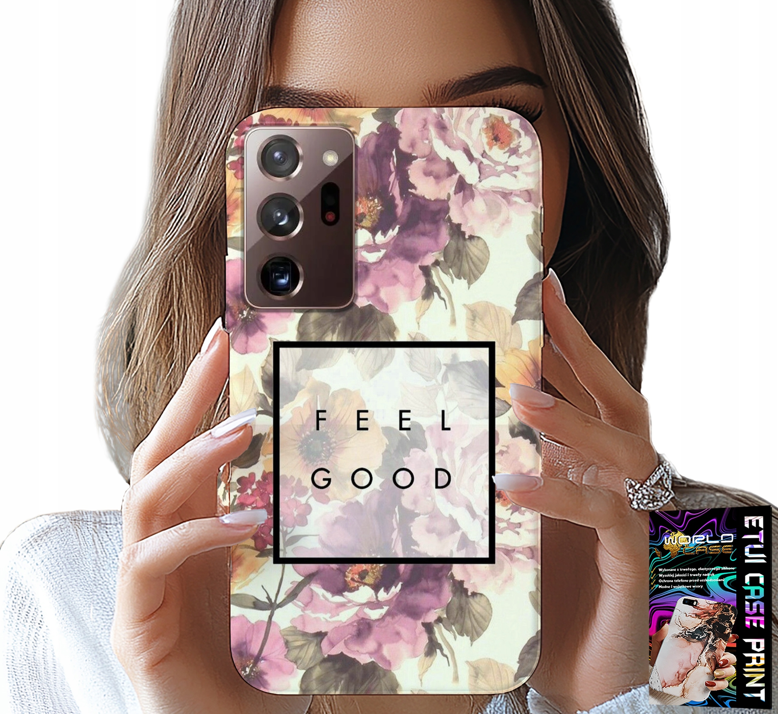 ETUI DO SAMSUNG NOTE 20 ULTRA - KWIATISTY WZÓR, MODNE DAMSKIE + FOLIA