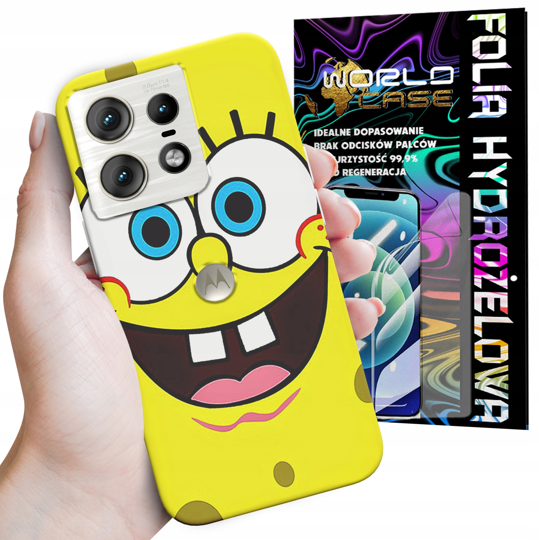 ETUI DO MOTOROLA EDGE 50 PRO - SPONGEBOB BAJKI GRY WYBÓR PLECKI + FOLIA