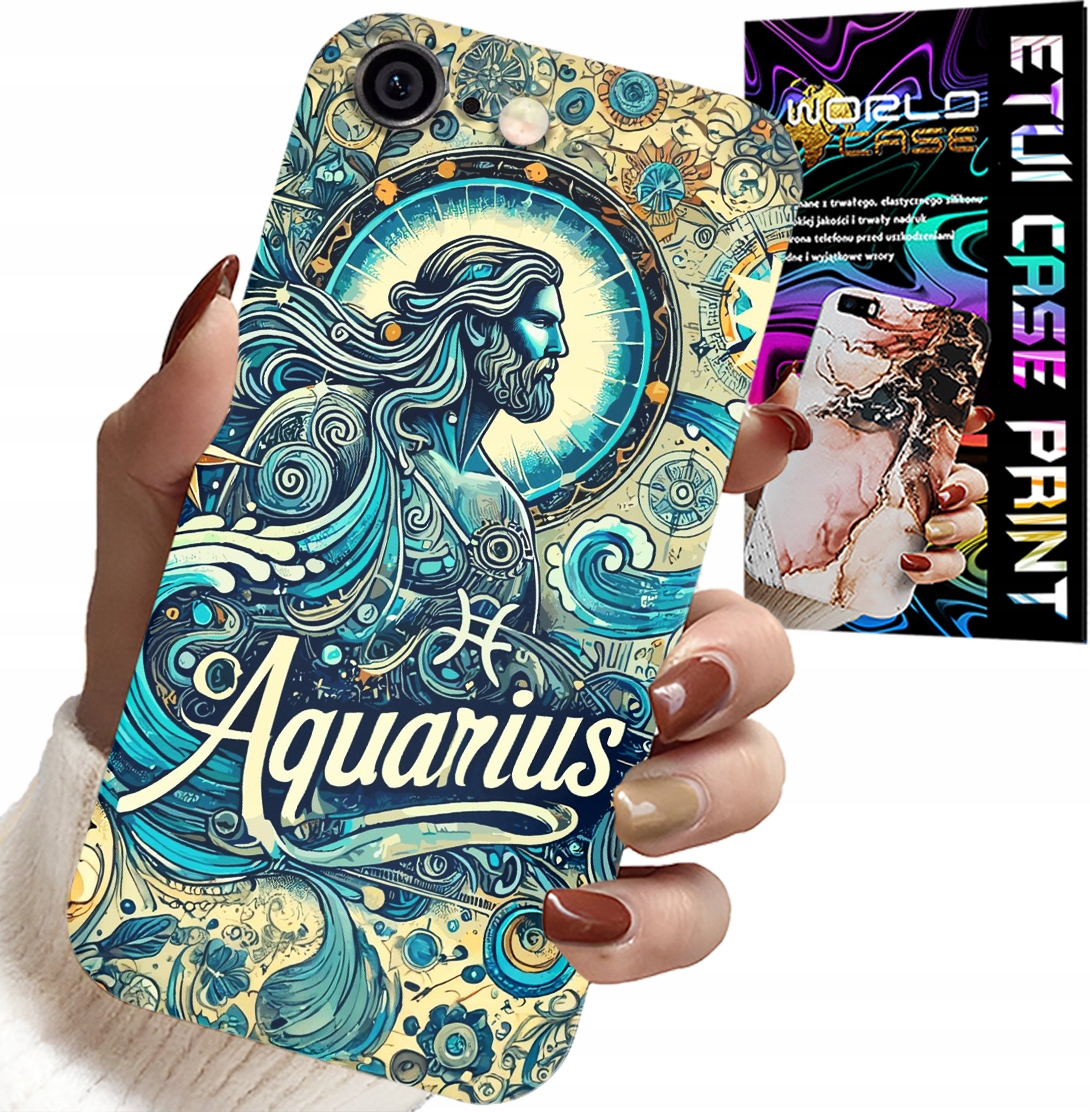 ETUI DO IPHONE 6 / 6S - ZNAK ZODIAKU, WODNIK, ASTRONOMIA PLECKI