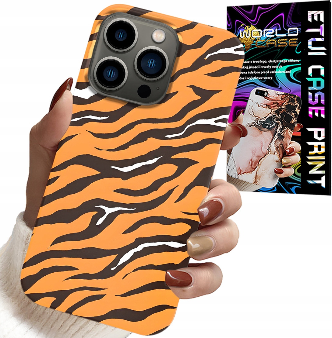 ETUI DO IPHONE 16 PRO MAX - PLECKI W TYGRYSIE PASKI POKROWIEC +SZKŁO