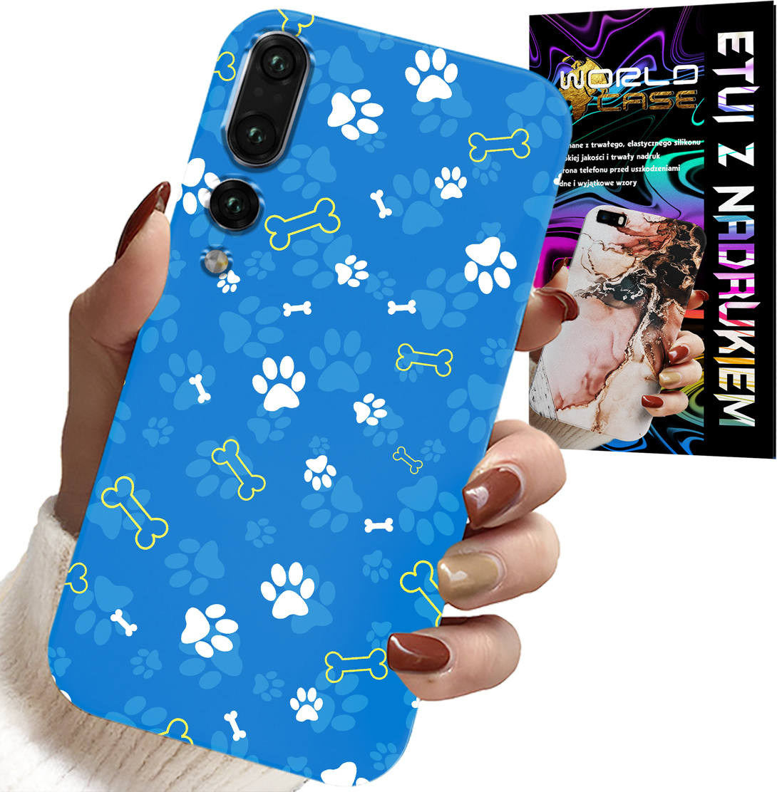 ETUI DO HUAWEI P20 PLUS - ŁAPKI KOŚCI PIES PATROL WZORY DLA DZIECI