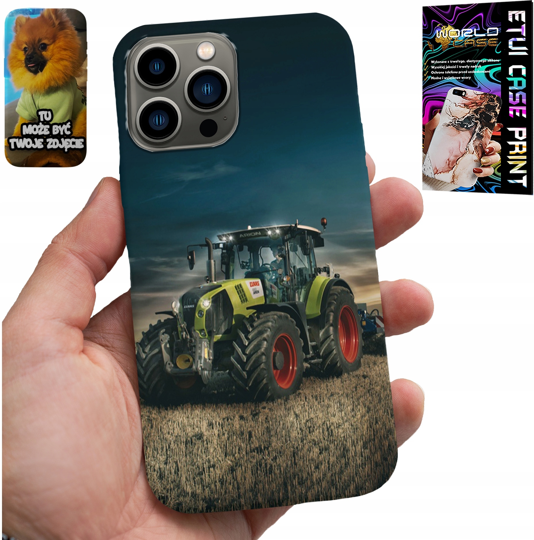 ETUI DO IPHONE 13 PRO - TRAKTOR CIĄGNIK ROLNICZY PLECKI, WZORY