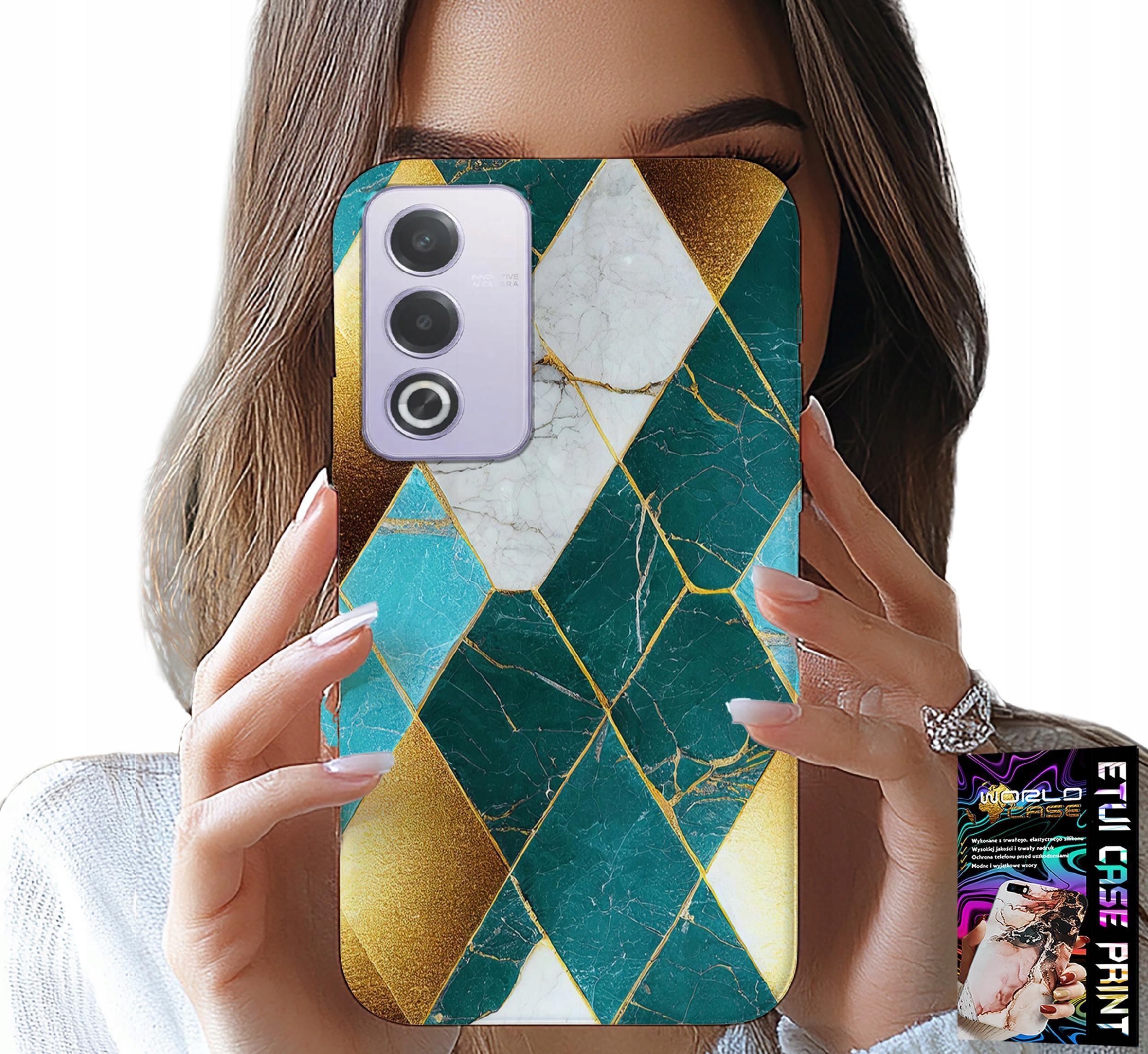 ETUI DO OPPO A80 5G - ELEGANCKIE MODNE WZORY CASE + FOLIA