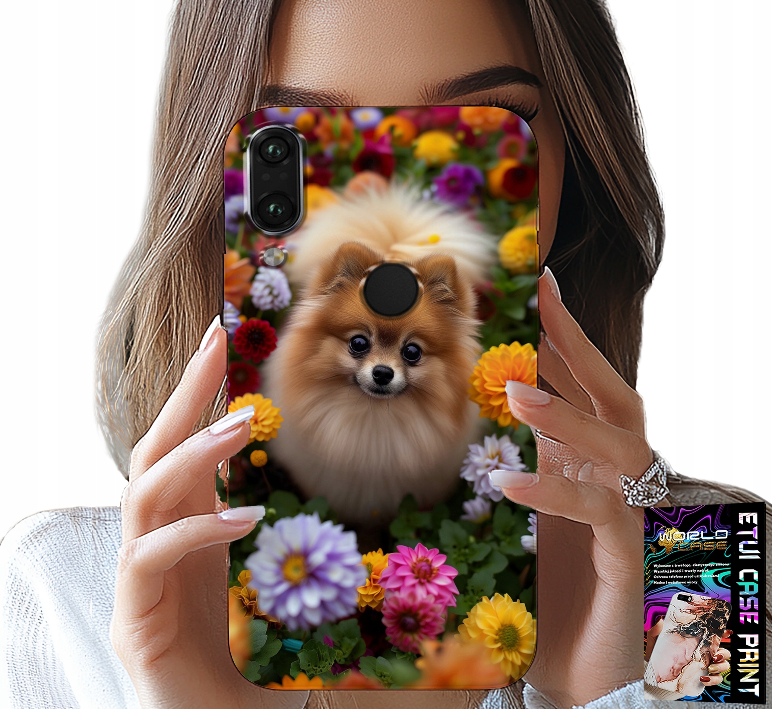 ETUI DO HUAWEI P SMART 2019 - SŁODKI PIESEK, POMERANIAN CASE + SZKŁO
