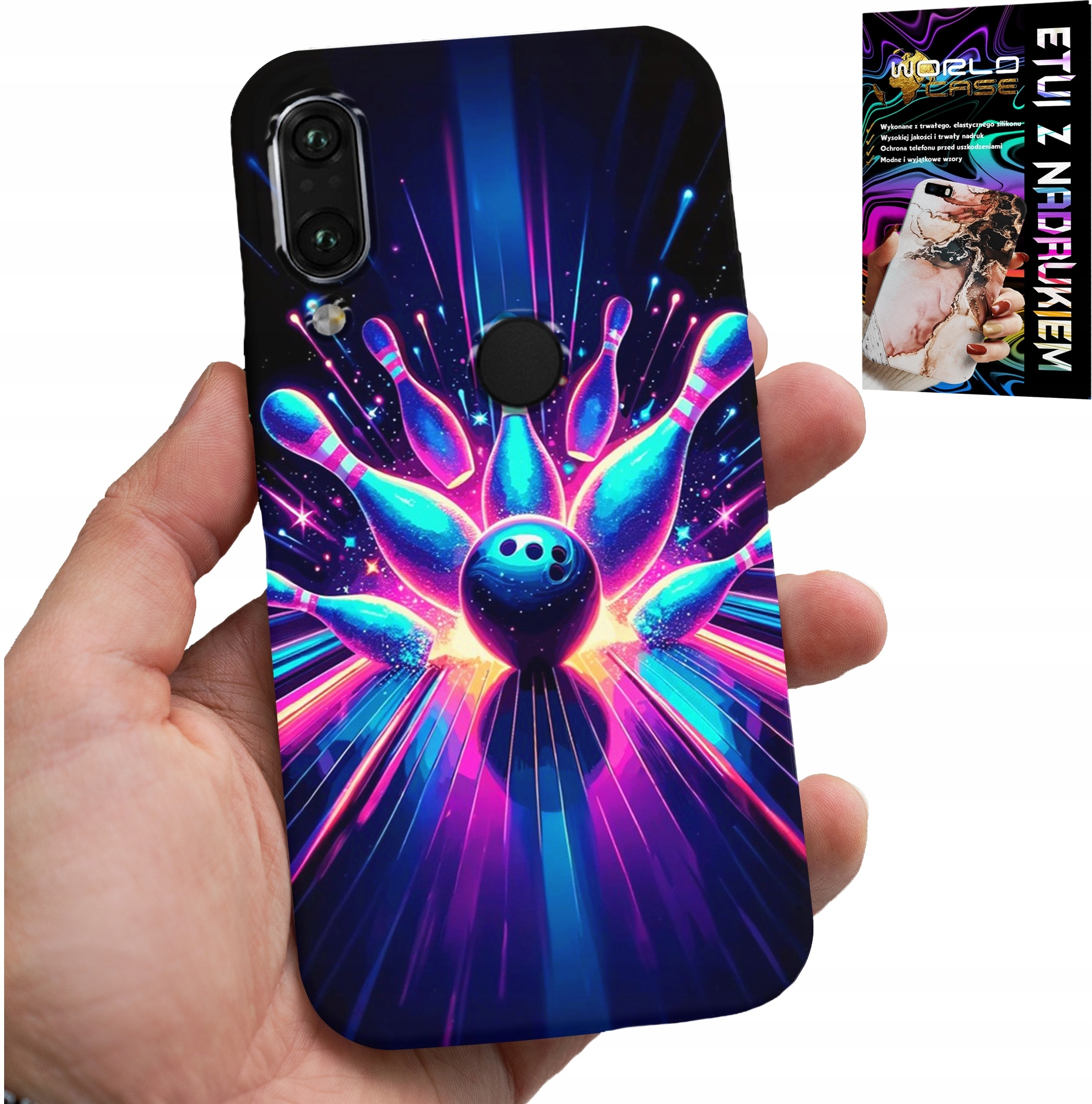 ETUI DO XIAOMI NOTE 7 - KRĘGLE BOWLING STRIKE POKROWIEC, PLECKI