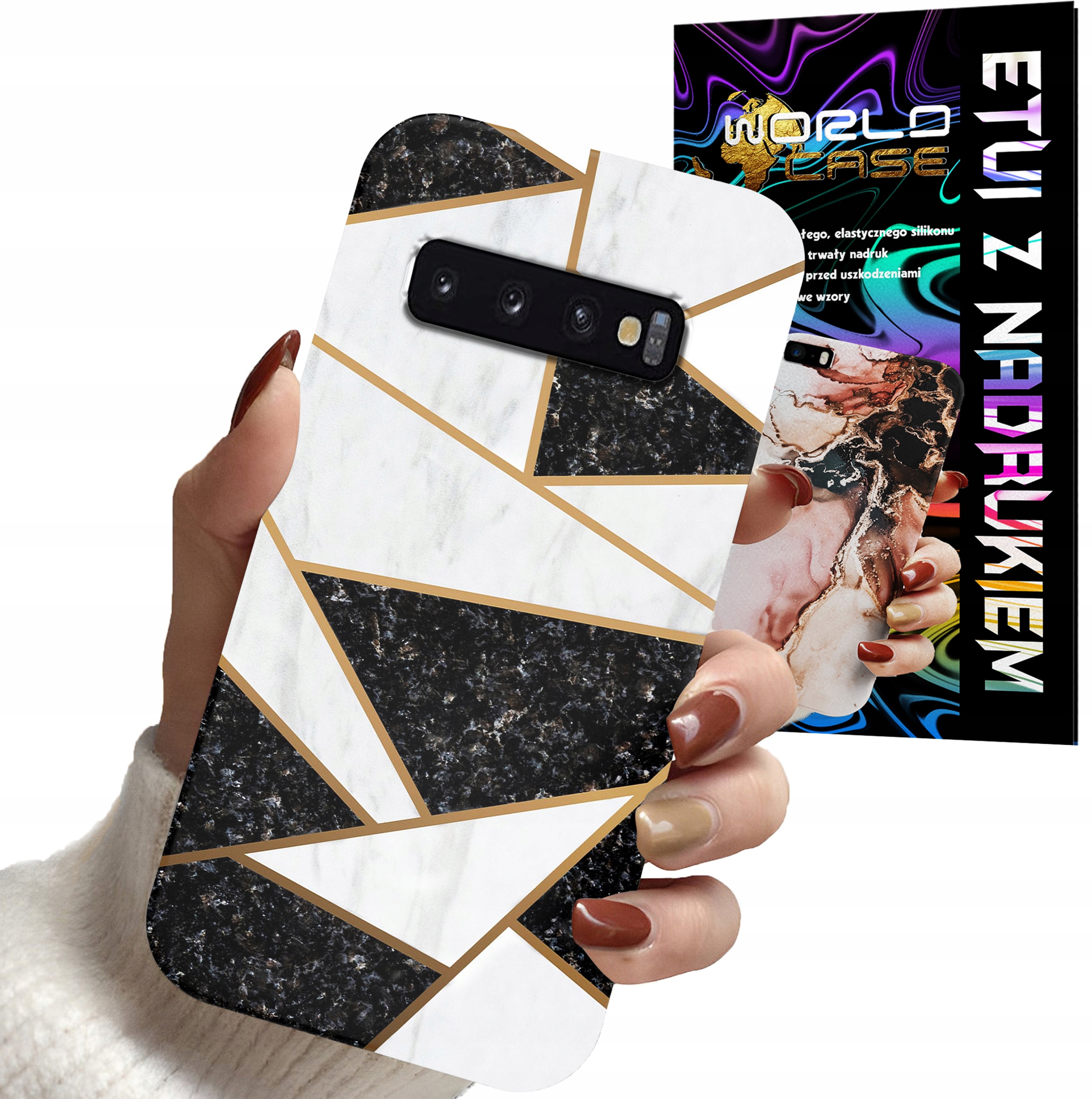 ETUI CASE DO SAMSUNG S10 PLUS - MARMUREK GEOMETRIA WZORY DLA KOBIET