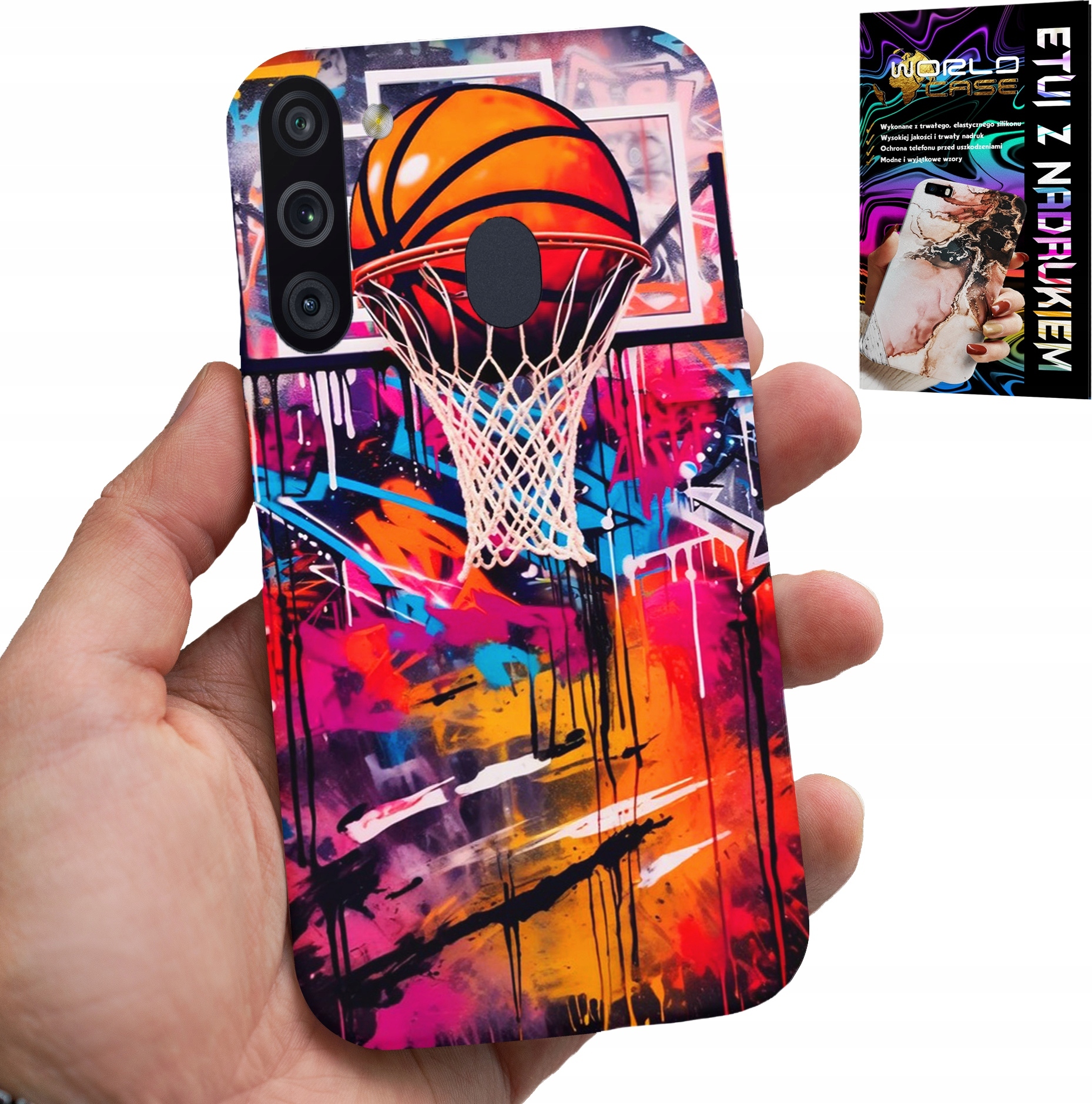 ETUI DO SAMSUNG GALAXY A21 - KOSZYKÓWKA NBA ULICZNE GRAFFITI KOSZ FAN