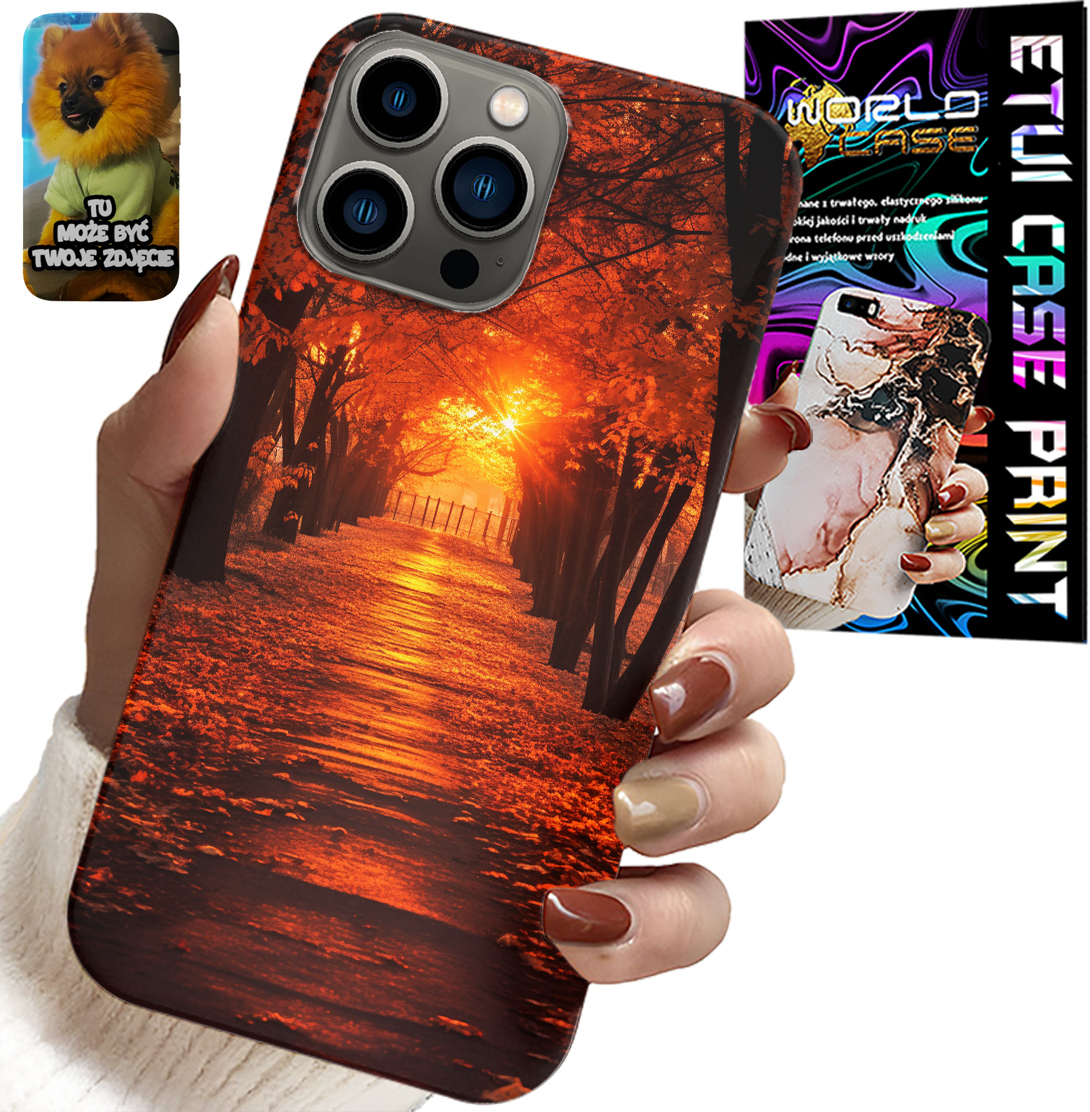 ETUI DO IPHONE 13 PRO - PARK, JESIEŃ, SPADAJĄCE LIŚCIE, PLECKI
