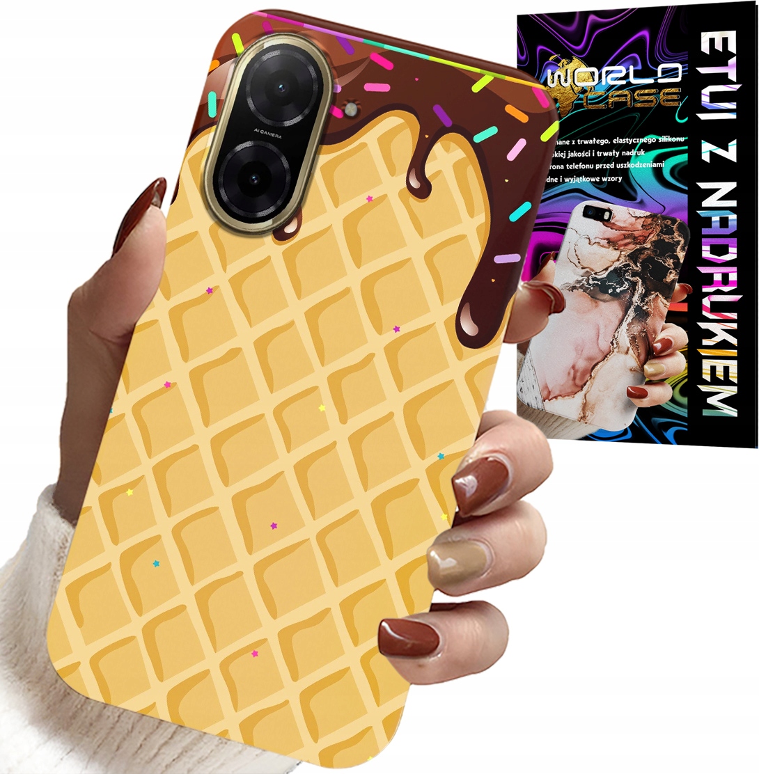 ETUI DO XIAOMI REDMI A5 - Z MOTYWEM WAFLA Z POLEWĄ CZEKOLADOWĄ
