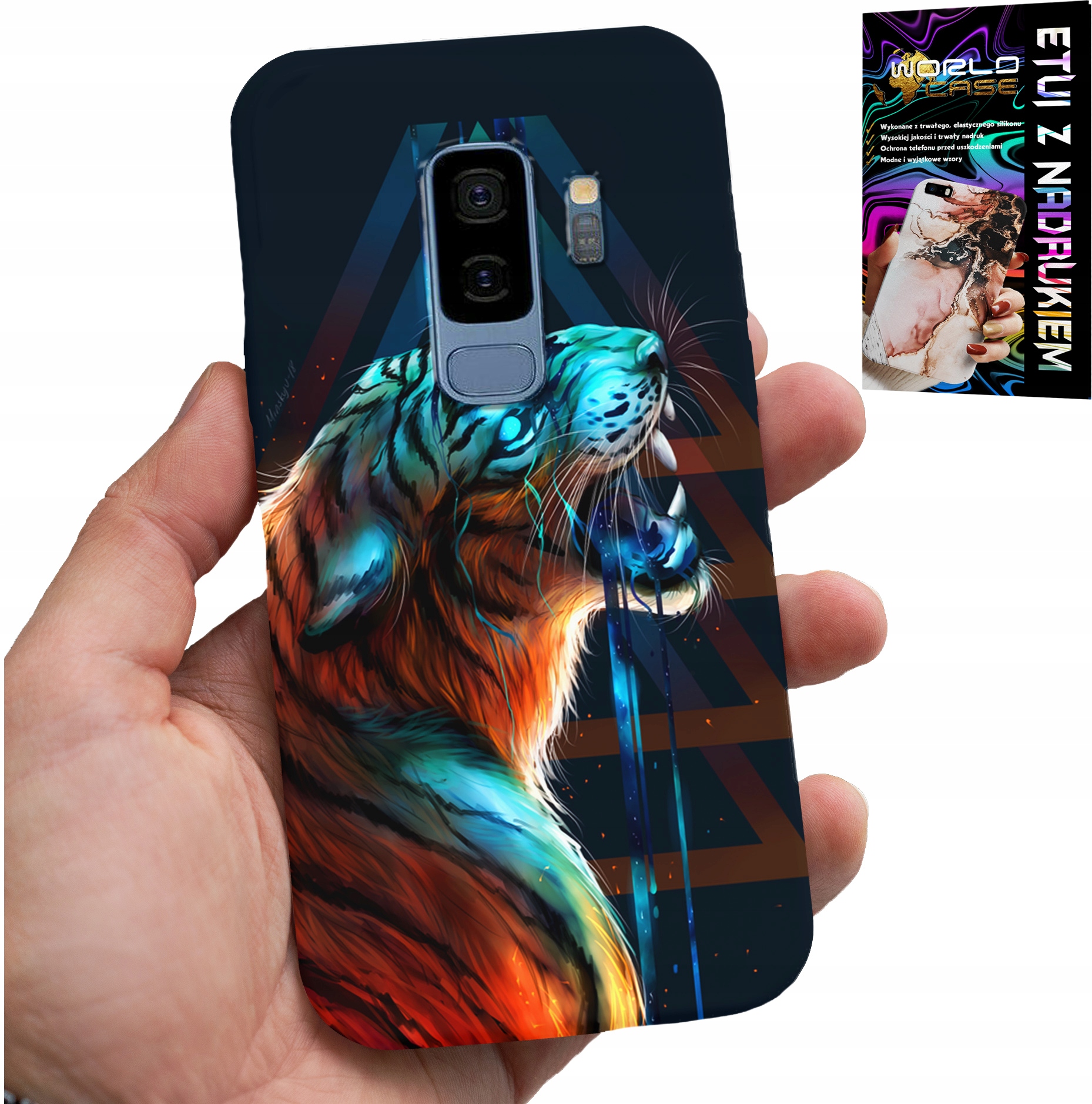 ETUI DO SAMSUNG GALAXY S9 PLUS - TYGRYS MĘSKIE WZORY NA OBUDOWĘ, CASE