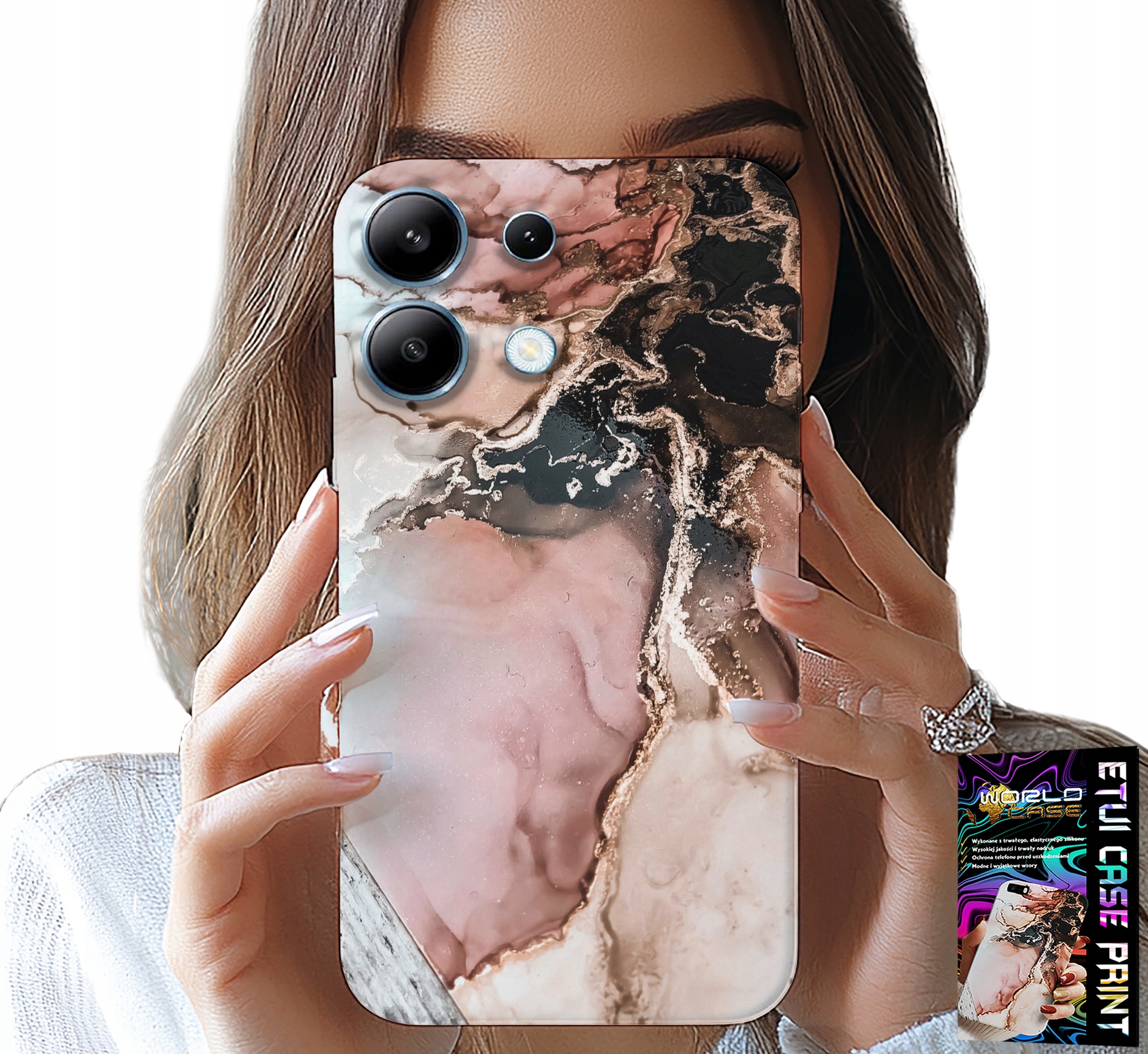 ETUI DO XIAOMI NOTE 13 PRO 4G - ELEGANCKI MARMUREK MODNE WZORY + SZKŁO