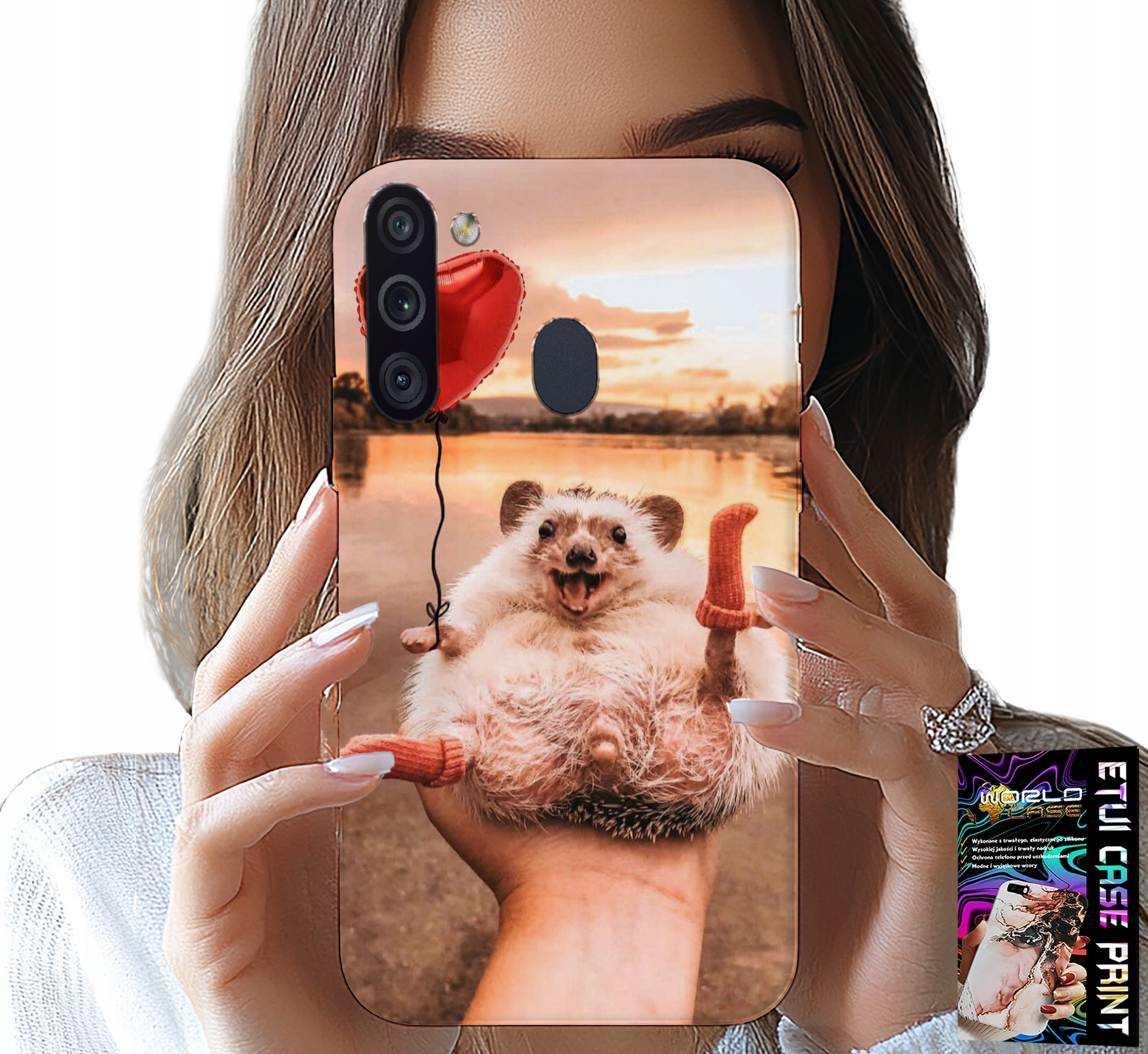 ETUI DO SAMSUNG GALAXY A21 - Z NADRUKIEM SŁODKI JEŻYK PIGMEJSKI, CASE