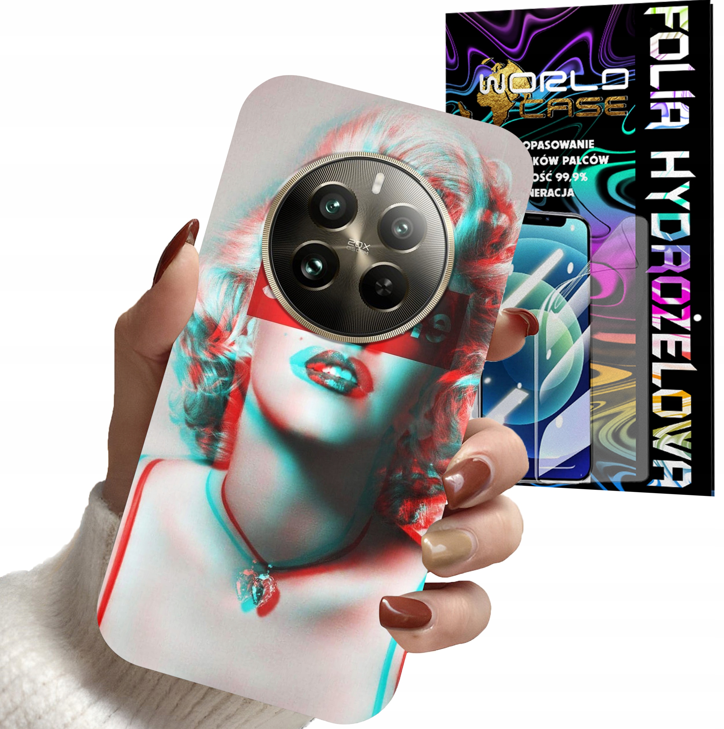 ETUI DO REALME 12 PRO 5G / PRO + - Monroe MODNE KOBIECE WZORY + FOLIA