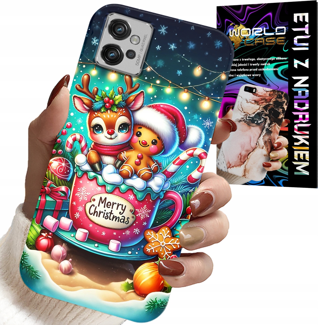 ETUI DO MOTOROLA G32 - RENIFER Z PIERNIKIEM MERRY CHRISTMAS