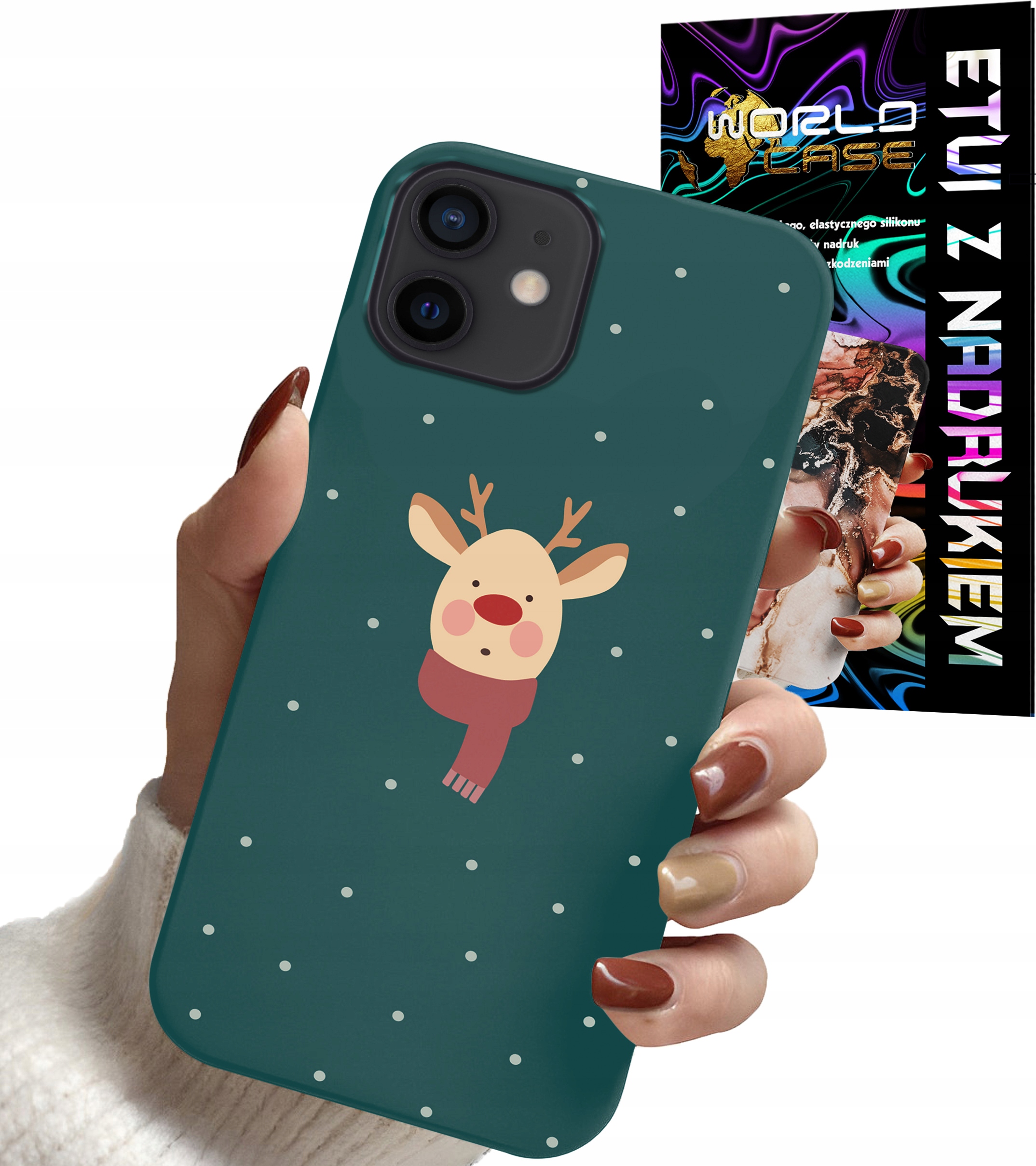 ETUI CASE DO IPHONE 11 - ŚWIĄTECZNE WZORY RENIFER MIKOŁAJ