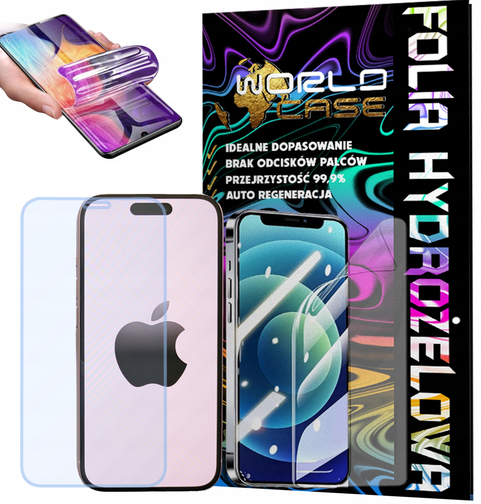 FOLIA HYDROŻELOWA OCHRONNA DO IPHONE 15 PRO NA EKRAN MOCNA