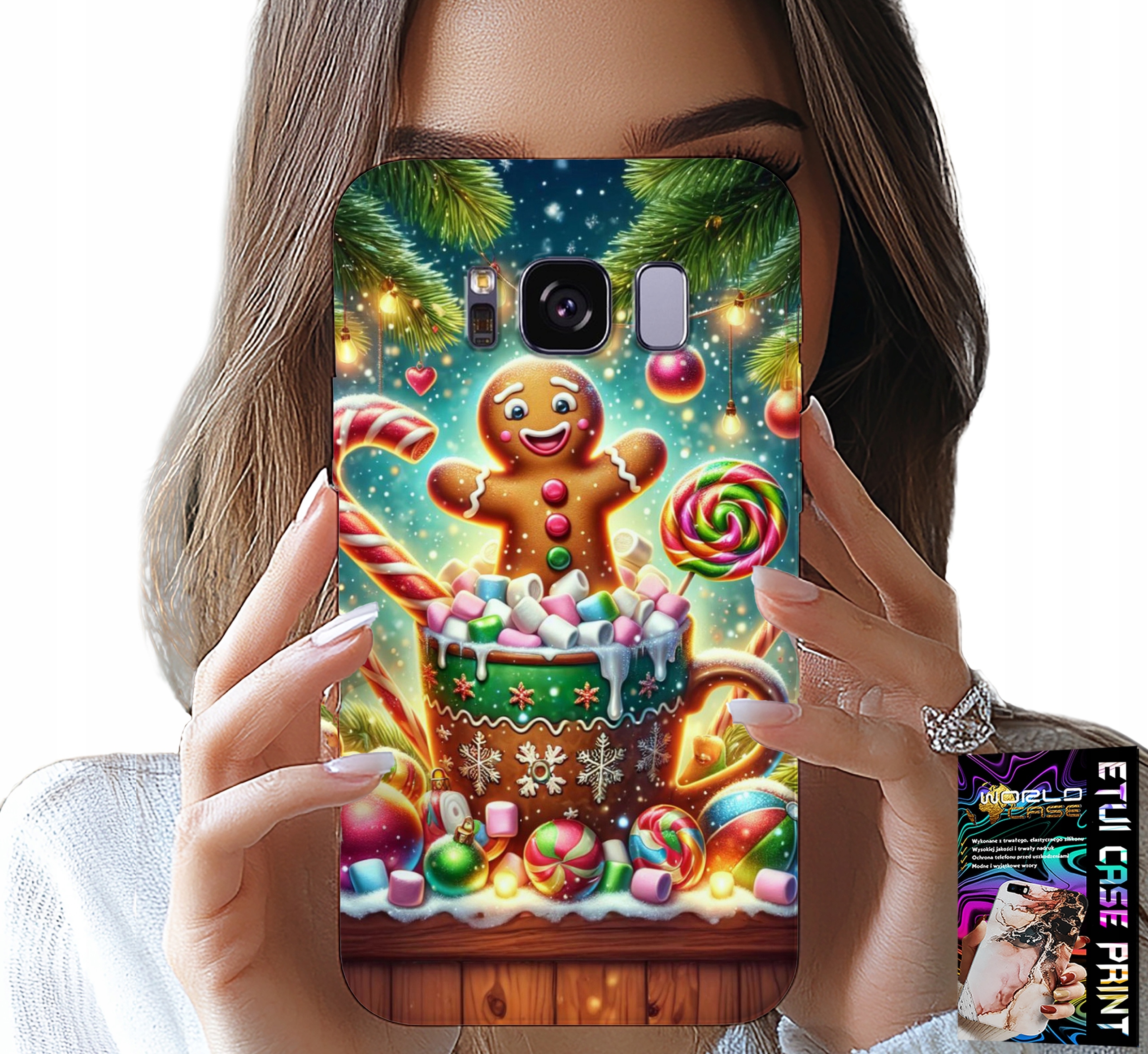 ETUI DO SAMSUNG GALAXY S8 - PIERNIK PIERNIKI ŚWIĄTECZNE WZORY +FOLIA