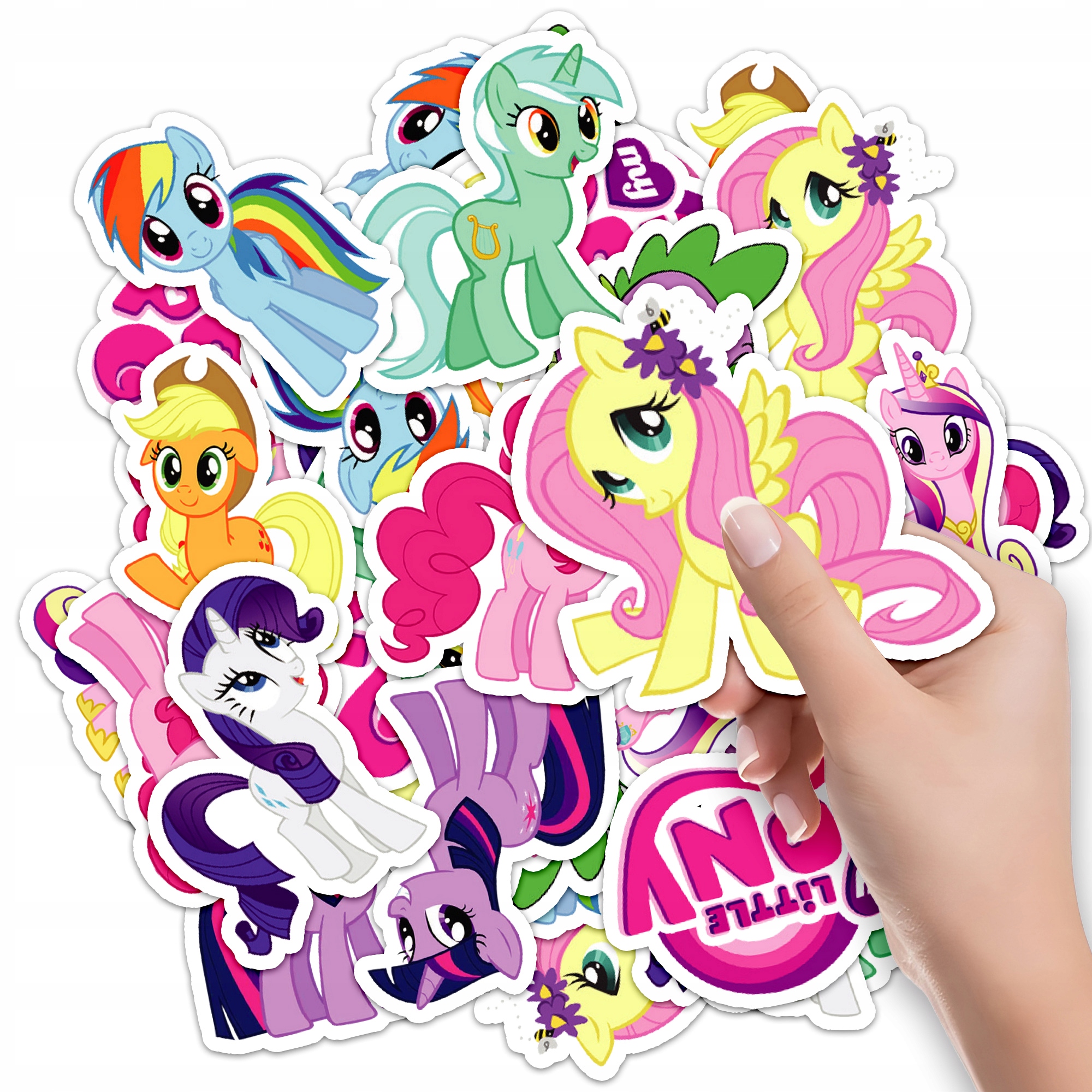 NAKLEJKI NA ZESZYT NALEPKA Z POSTACIAMI KUCYKI MY LITTLE PONY WZORY 10SZT