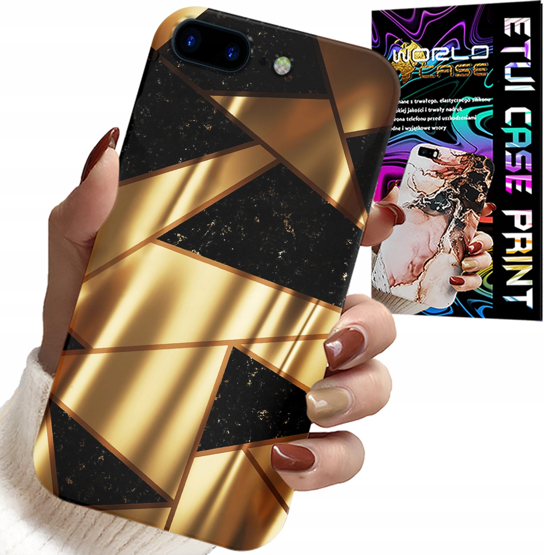 ETUI DO IPHONE ( 7 PLUS ) - ZŁOTE ELEGANCKIE WZORY + FOLIA HYDRO