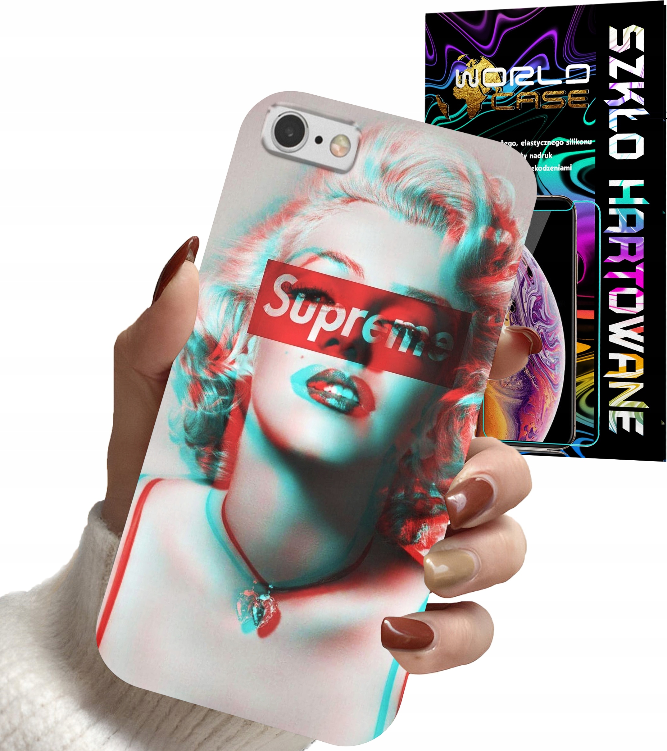 ETUI DO IPHONE 6 PLUS - Monroe MODNE KOBIECE WZORY + SZKŁO