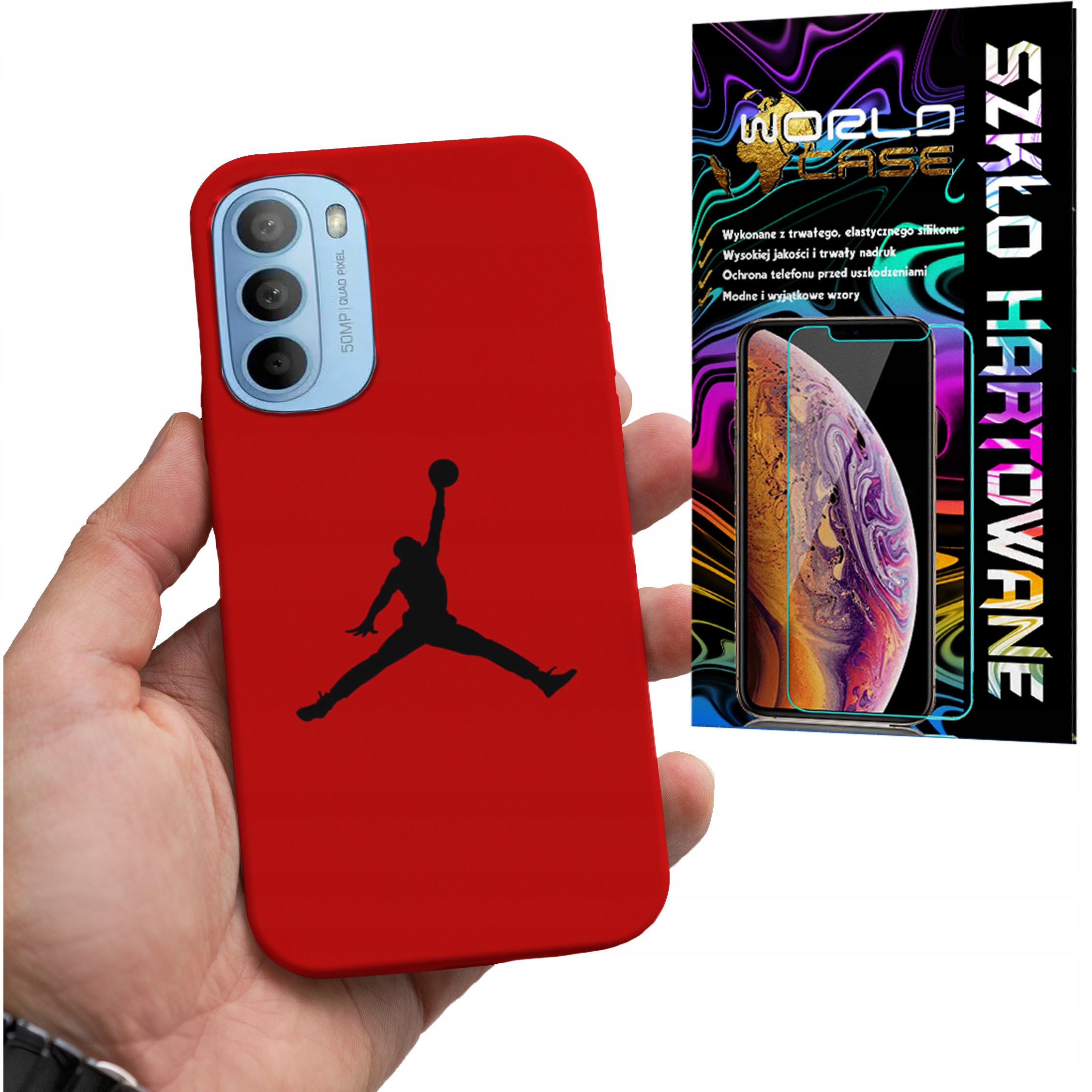 ETUI DO MOTOROLA MOTO G52 / G82 - KOSZYKÓWKA WZORY DLA FANÓW NBA + SZKŁO
